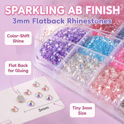 Thumbnail 4 de MIFARUI Resin Jelly Rhinestone Kit, 60,000 Pieces, 3mm, 56 Colours