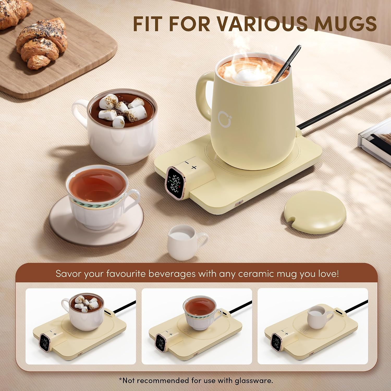 Thumbnail 5 de Coffee Mug Warmer Set with 15oz Ceramic Heated Mug ⚡