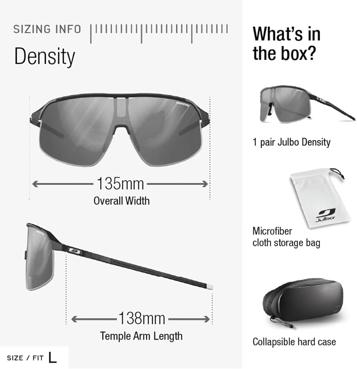 Detalle de Julbo DENSITY lunettes de soleil pour course à pied, trail et vélo (adulte mixte)