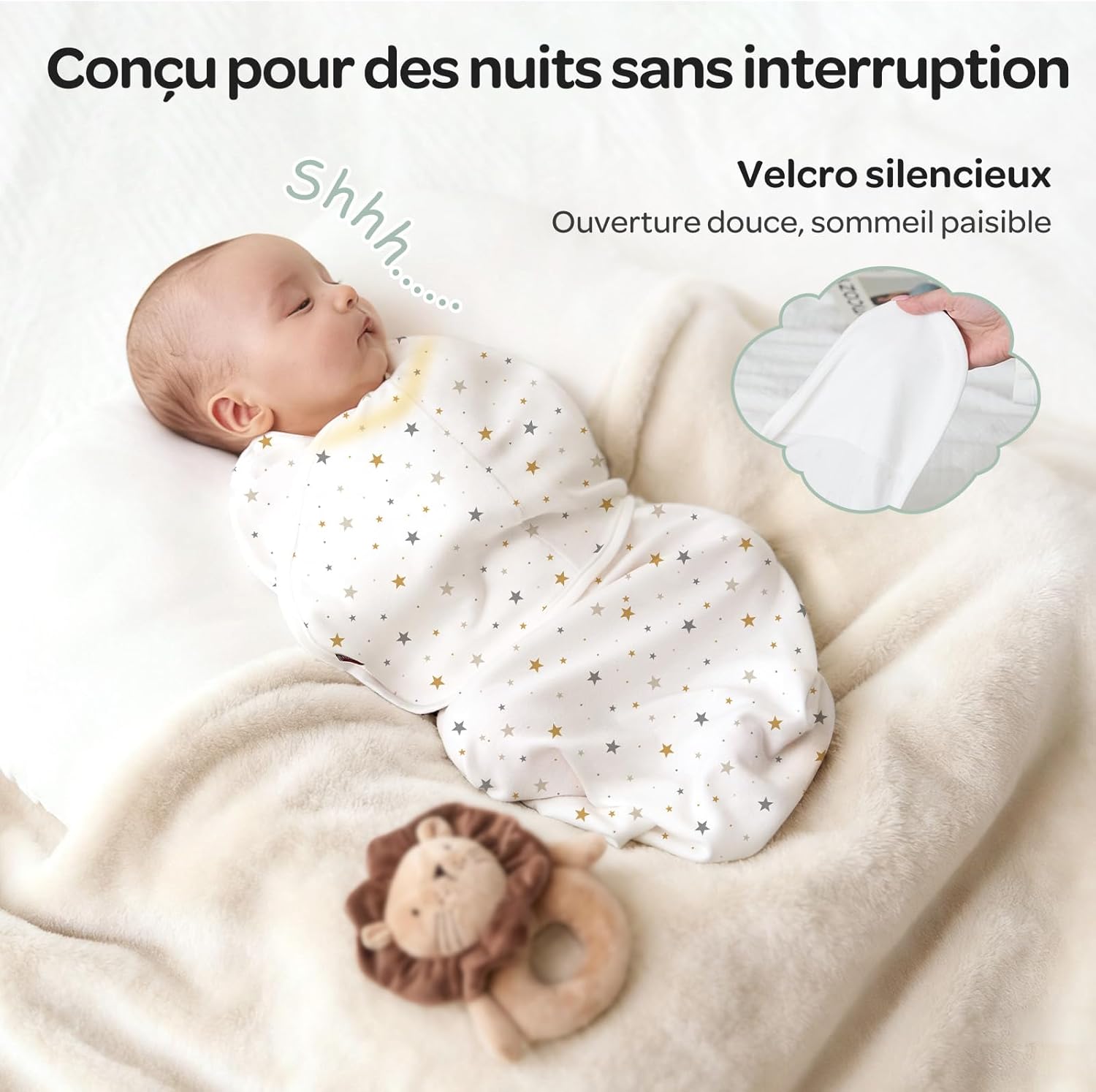 Thumbnail 2 de Momcozy Pucksack Bébé 0-3 Mois – Lot de 2, enveloppe cocooning avec fermeture silencieuse