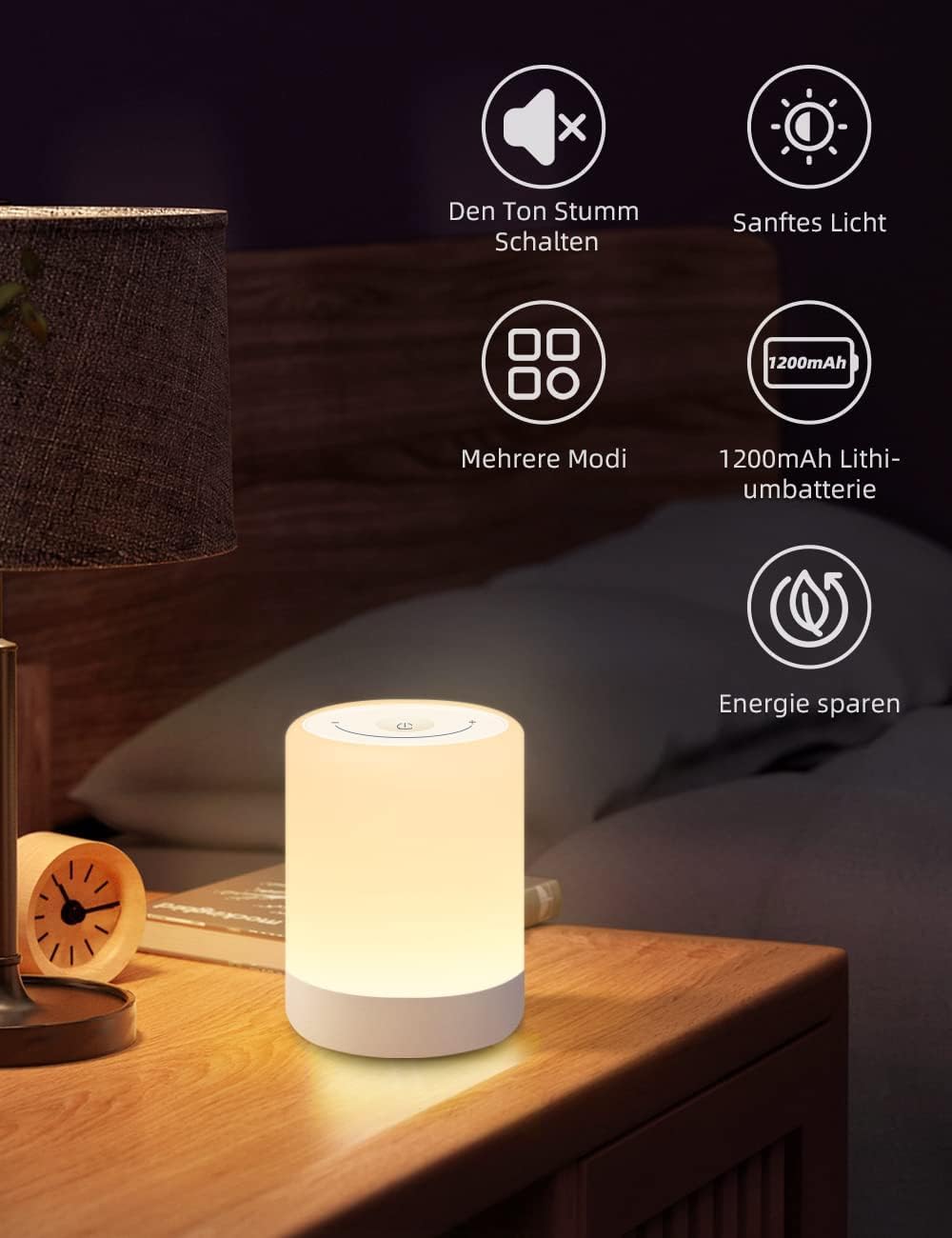 Thumbnail 4 de SOLIDEE LED Notturna touch dimmerabile ricaricabile USB con 7 colori