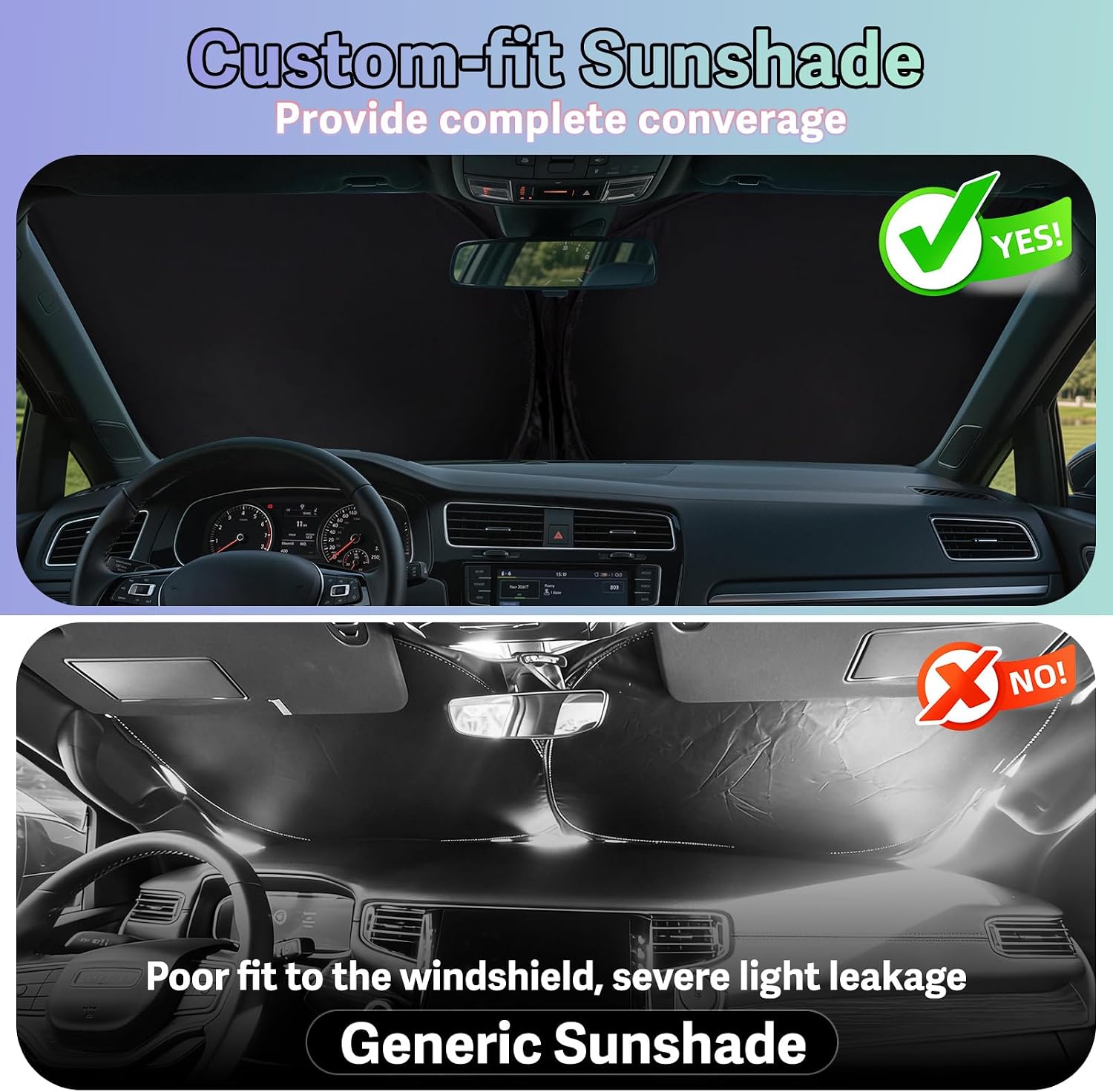 Thumbnail 5 de XCBYT Sonnenschutz Auto Frontscheibe für VW Caddy – faltbare Frontscheibenblende mit UV-Schutz