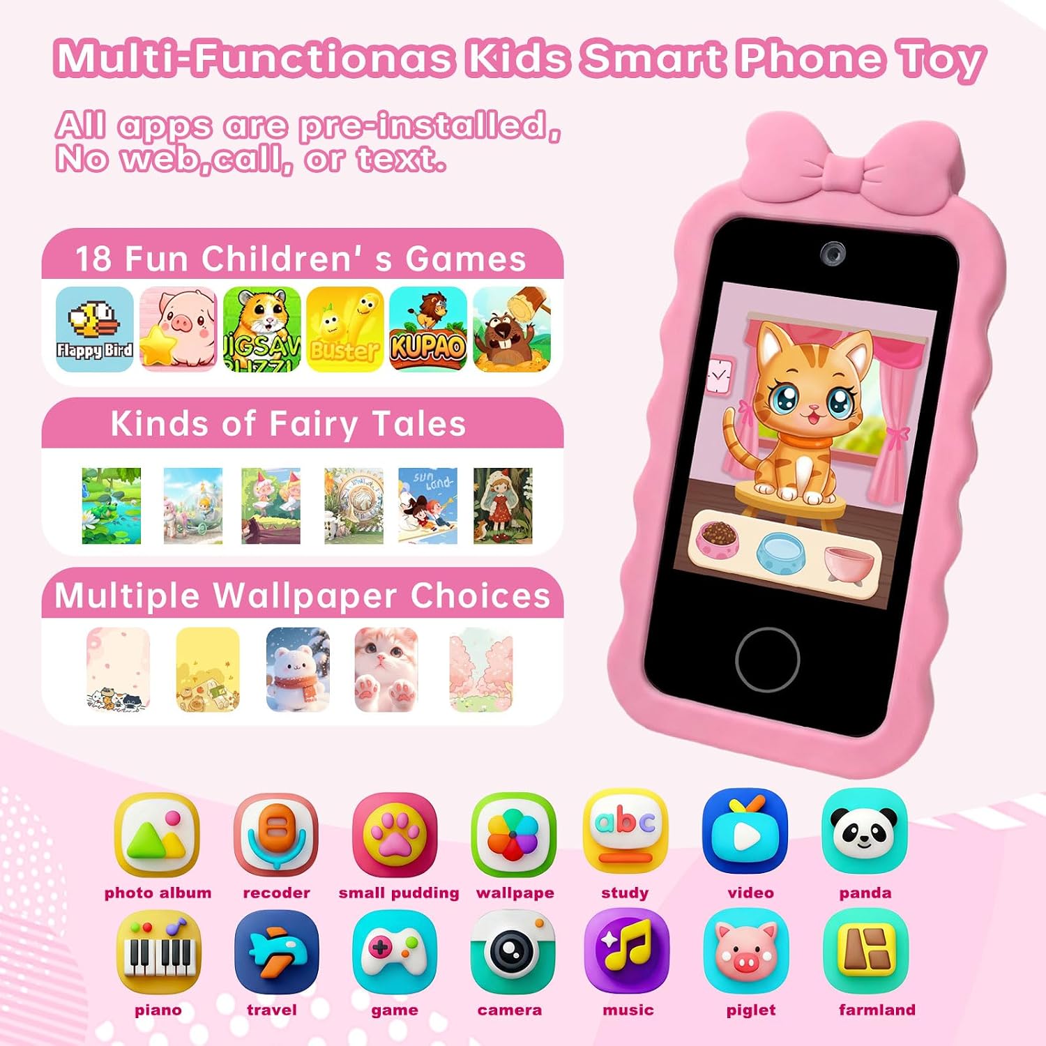 Detalle de Gimubaba Kids Phone, 2.8-Inch Touchscreen