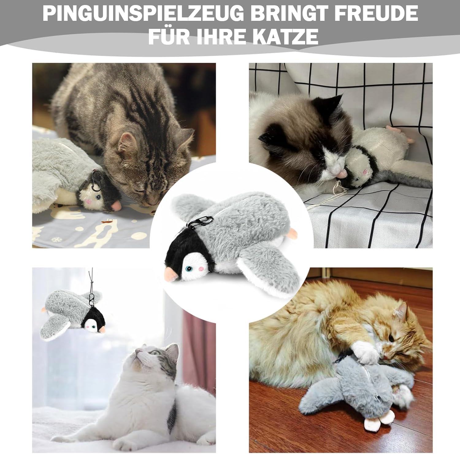 Thumbnail 5 de Nepfaivy elektrisches Pinguin-Katzenspielzeug mit Katzenminze, aufladbar per USB – interaktiv zur Selbstbeschäftigung