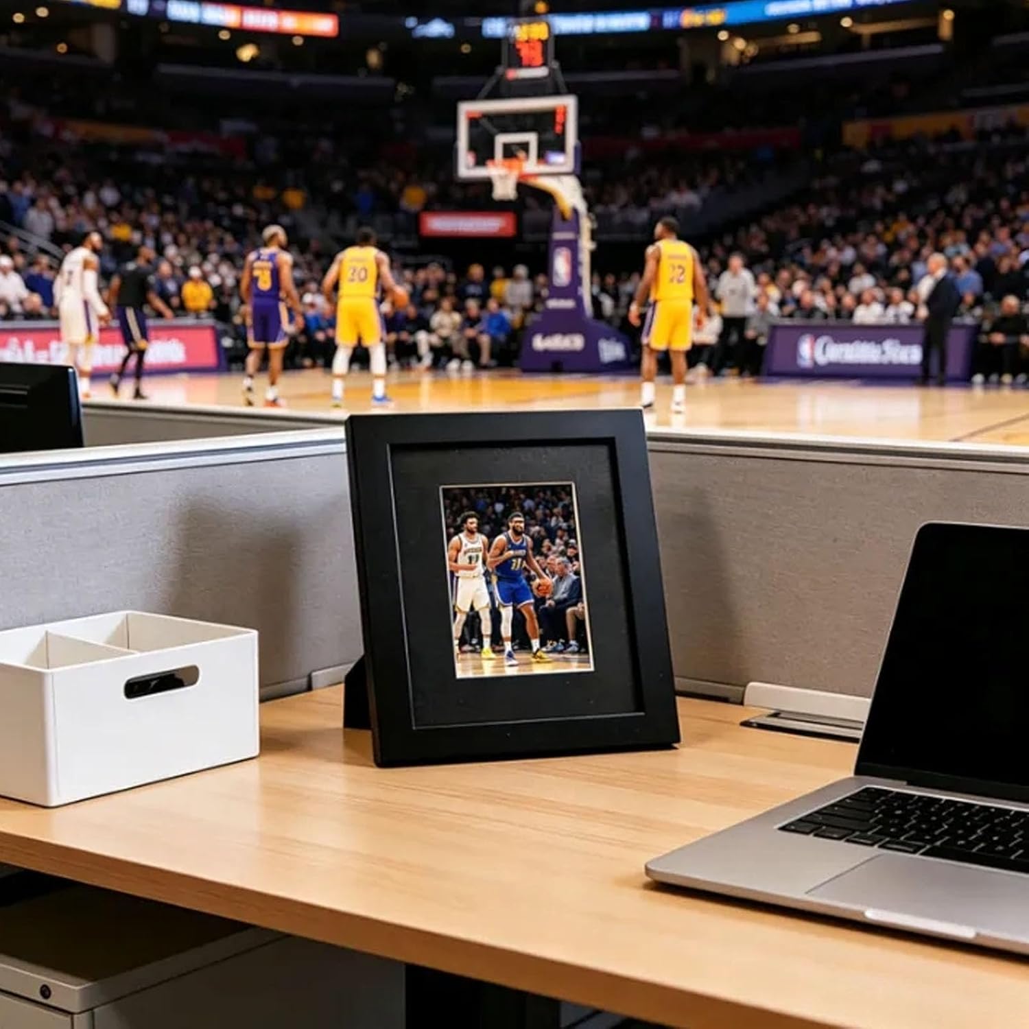 Detalle de Karten-Vitrine 15,2 x 20,3 cm – Schwarz, Holz mit HD-Glas, Display für Baseball, Basketball, Hockey und mehr