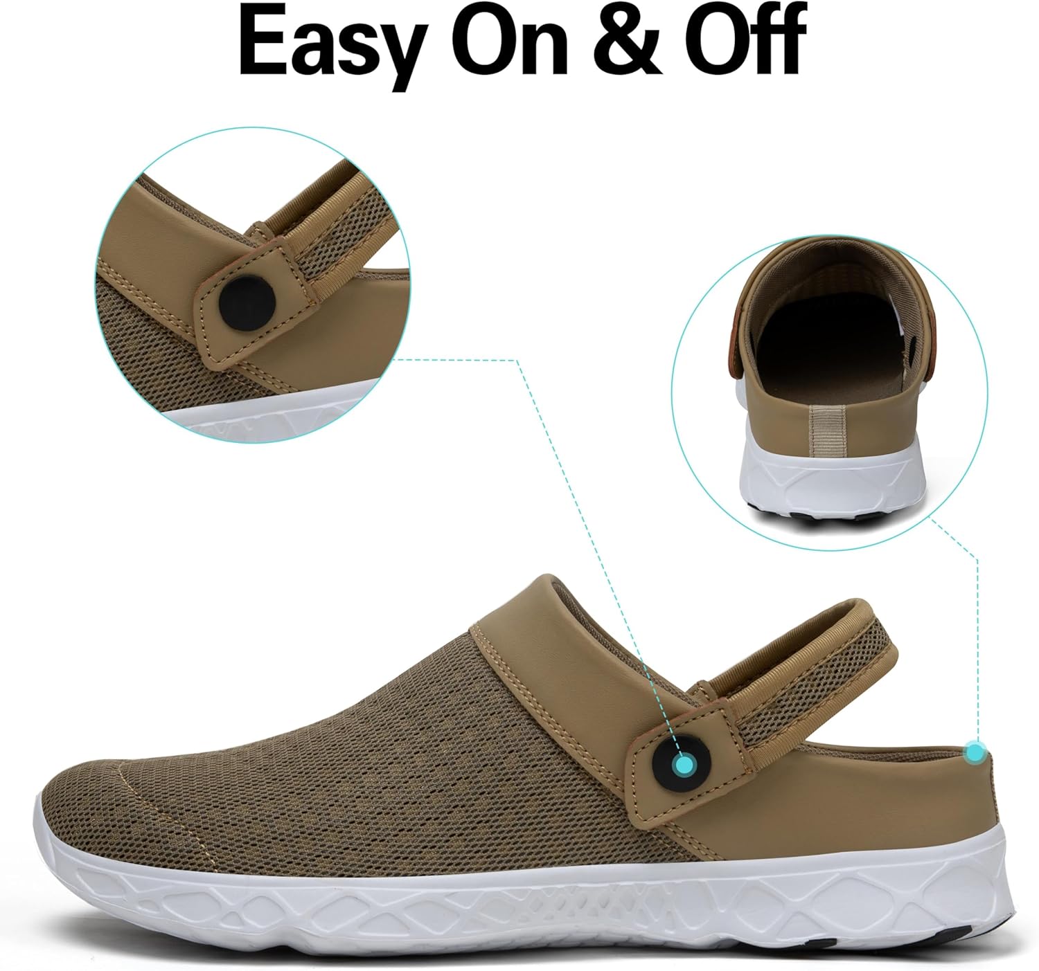 Thumbnail 6 de SAGUARO Unisex Clogs Sommer Hausschuhe – leichte Gartenschuhe in Braun, EU 36–48