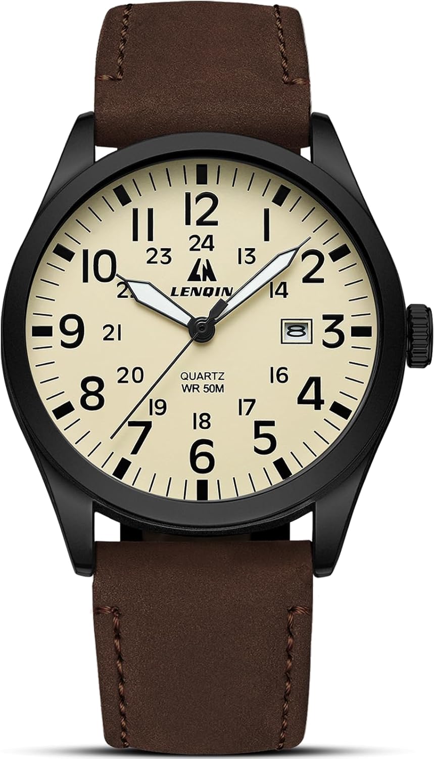 Detalle de LN LENQIN Militär-Armbanduhr 42 mm