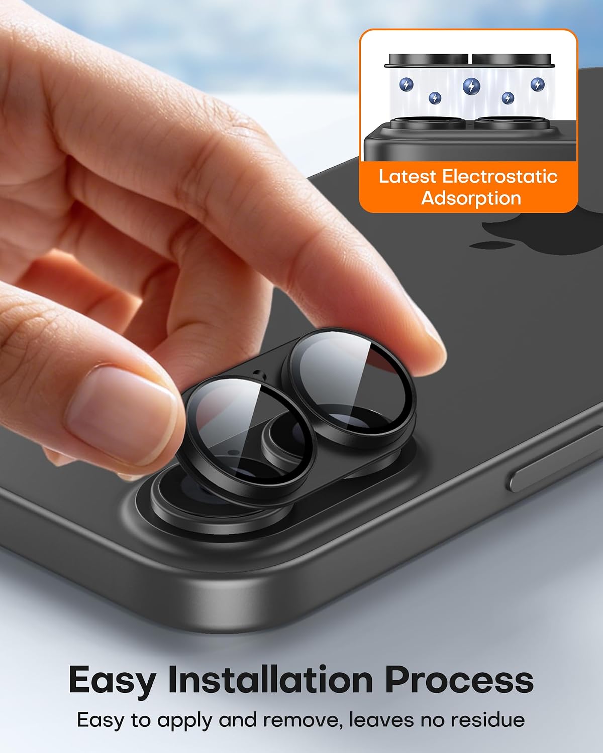 Detalle de TAURI 2 Pack for iPhone 17 Camera Lens Protector – Full Coverage, Military-Grade Shatterproof