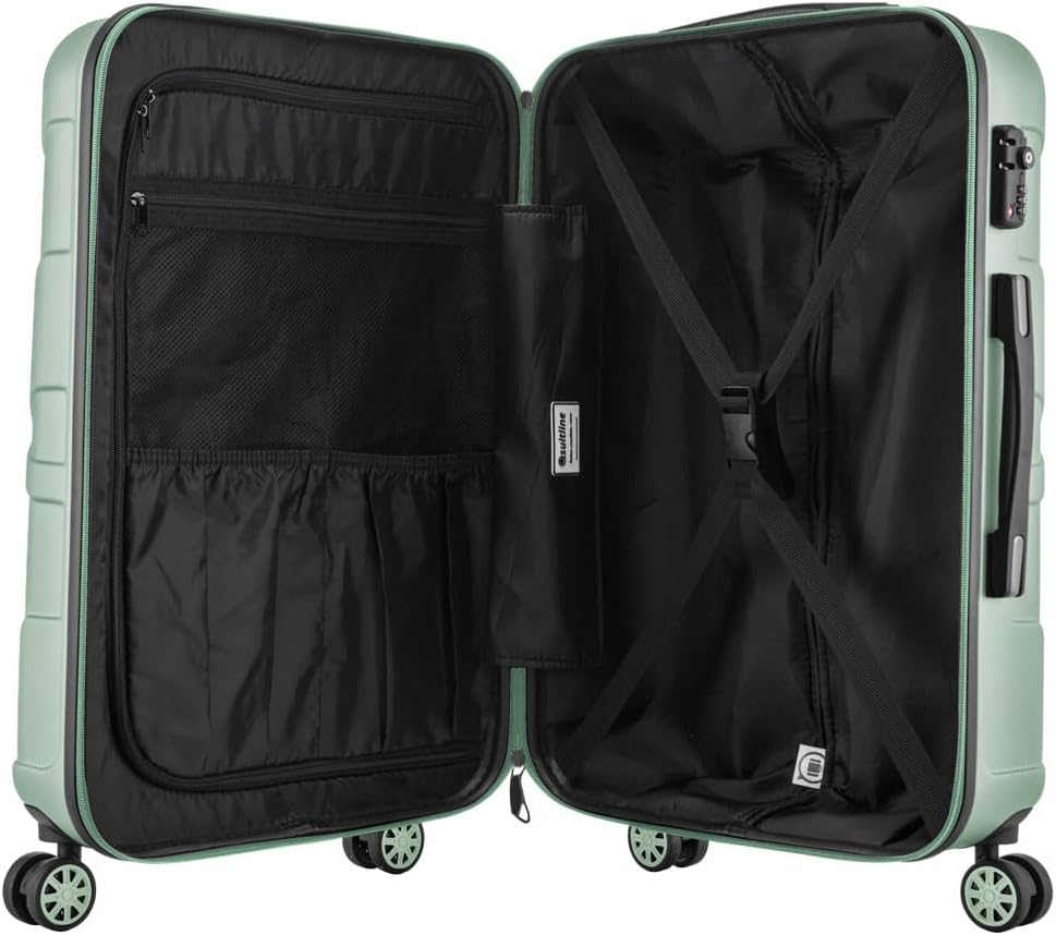 Detalle de SUITLINE Valigia cabina 55 cm in ABS opaco, 34 L, 4 ruote doppie e serratura TSA – Mint