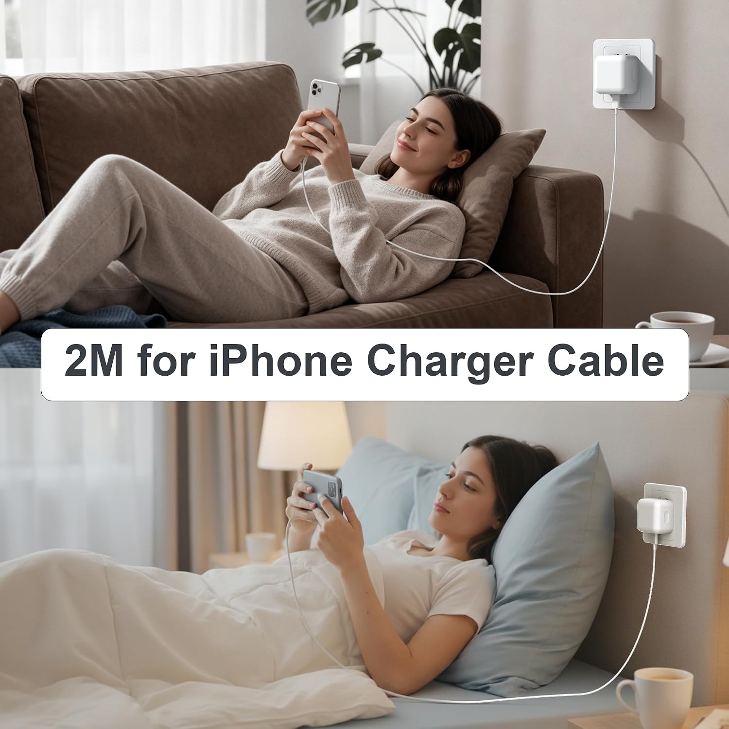 Detalle 2 de BSTOEM USB-C Fast Charger 2-Pack with 2m Cables for iPhone and iPad