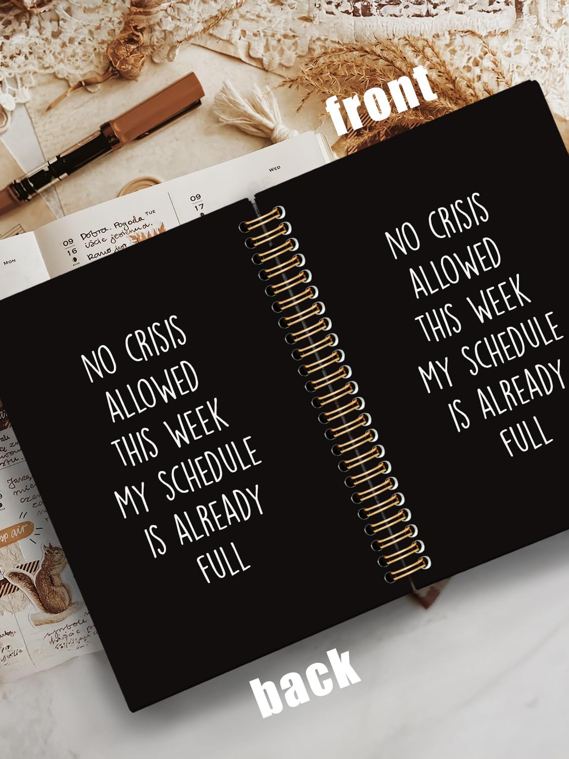Thumbnail 5 de ISANOU No Crisis Allowed This Week Hardcover Spiral Notebook, 5.5 x 8.3-Inch