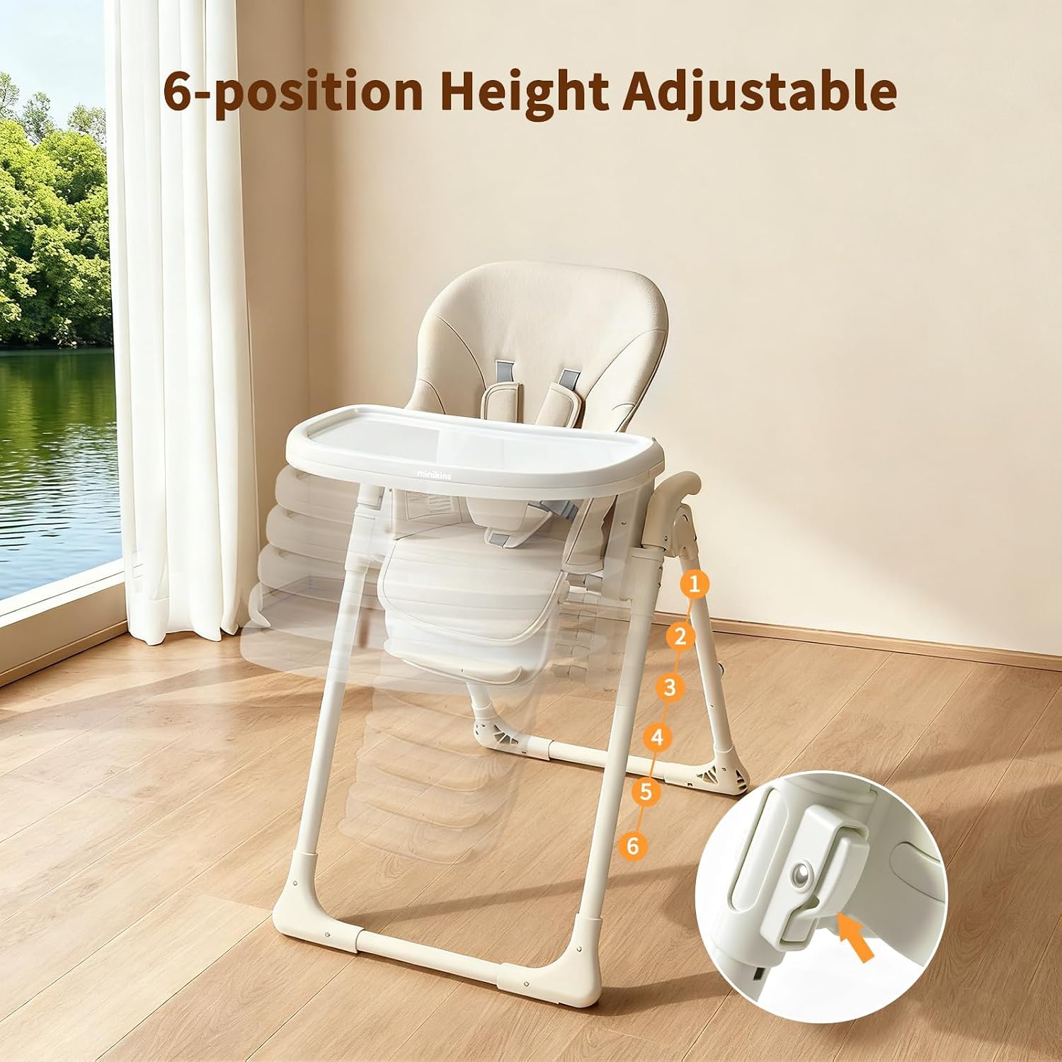 Detalle 2 de Minikins Foldable High Chair, Beige