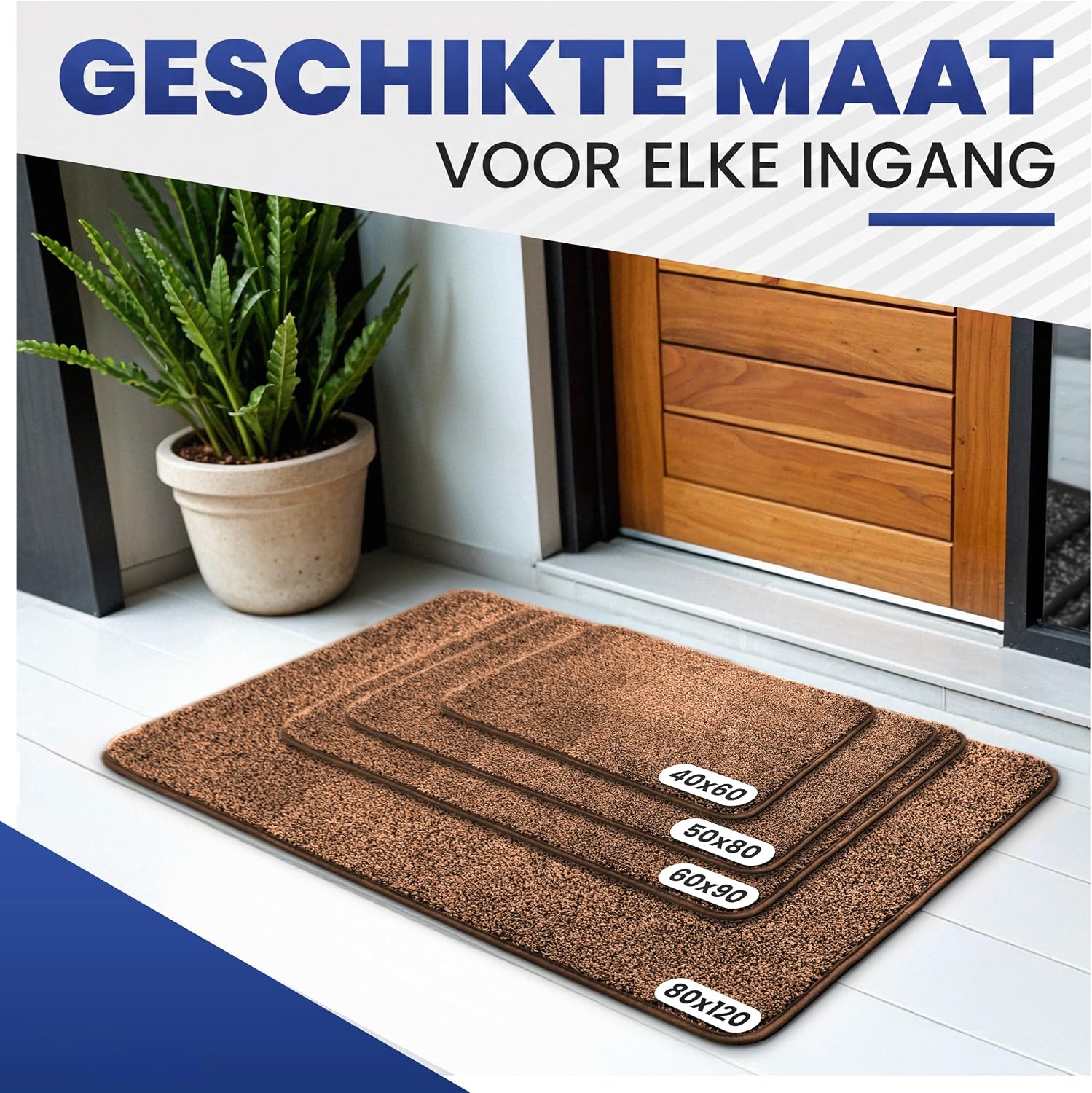 Detalle 1 de Mibao Soft Step 2.0 droogloopmat 50 x 80 cm, wasbaar met antisliponderkant