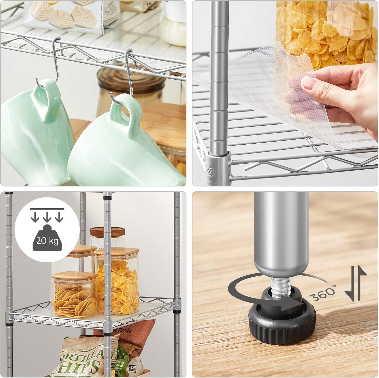 Thumbnail 5 de Songmics Kitchen Shelf 5-Tier Thin Storage