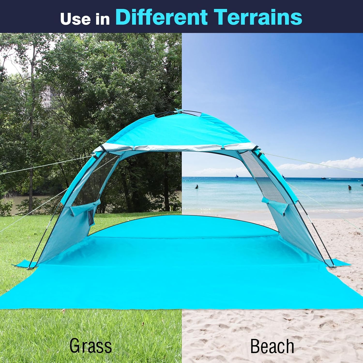 Thumbnail 3 de DLUCKY Beach Tent for 1-6 People: UV-Guard Shelter with Extendable Floor and Awning