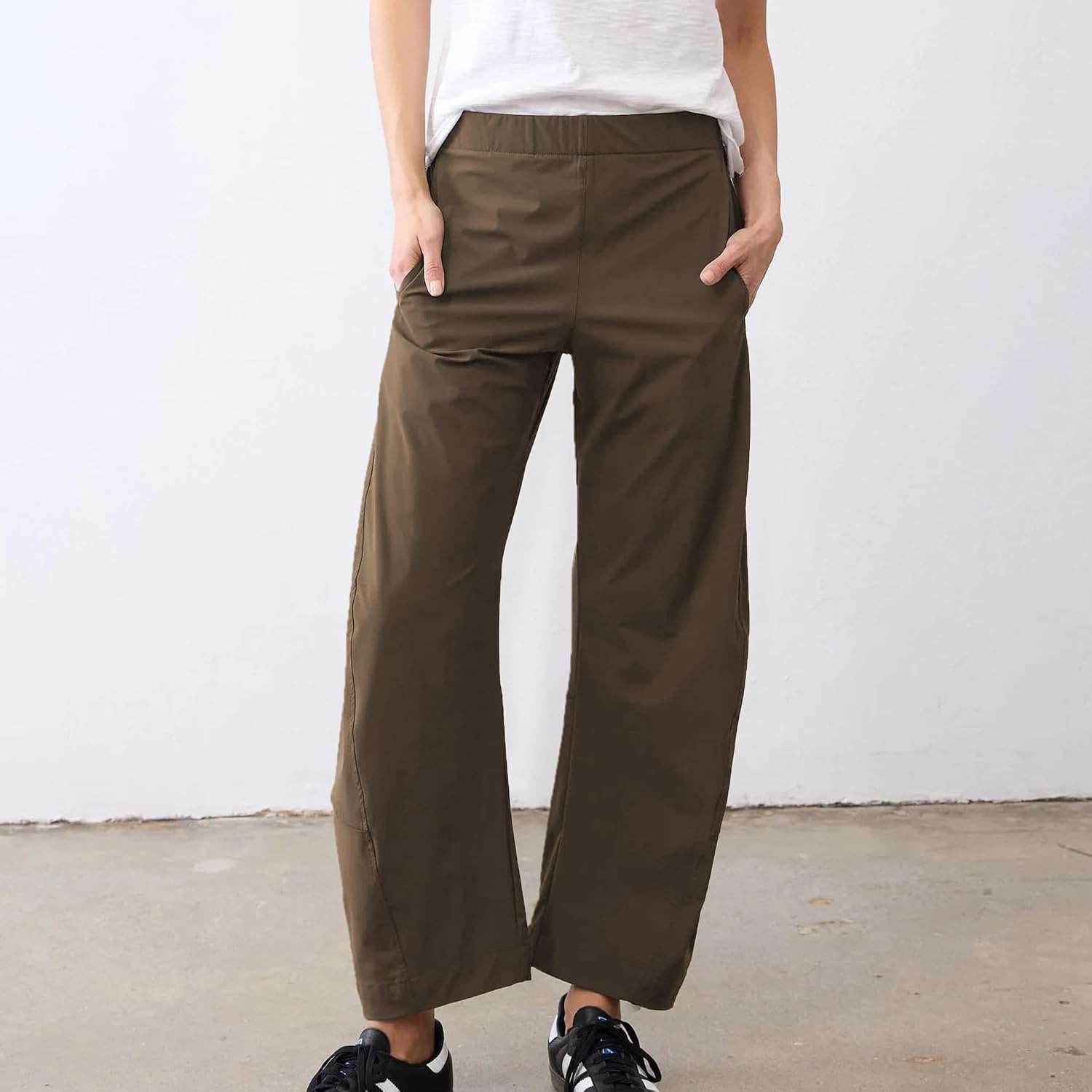 Thumbnail 2 de SeeLuNa Women Barrel Travel Pants with Elastic Back Waistband – Baggy, Mid Rise, Cozy Yet Practical