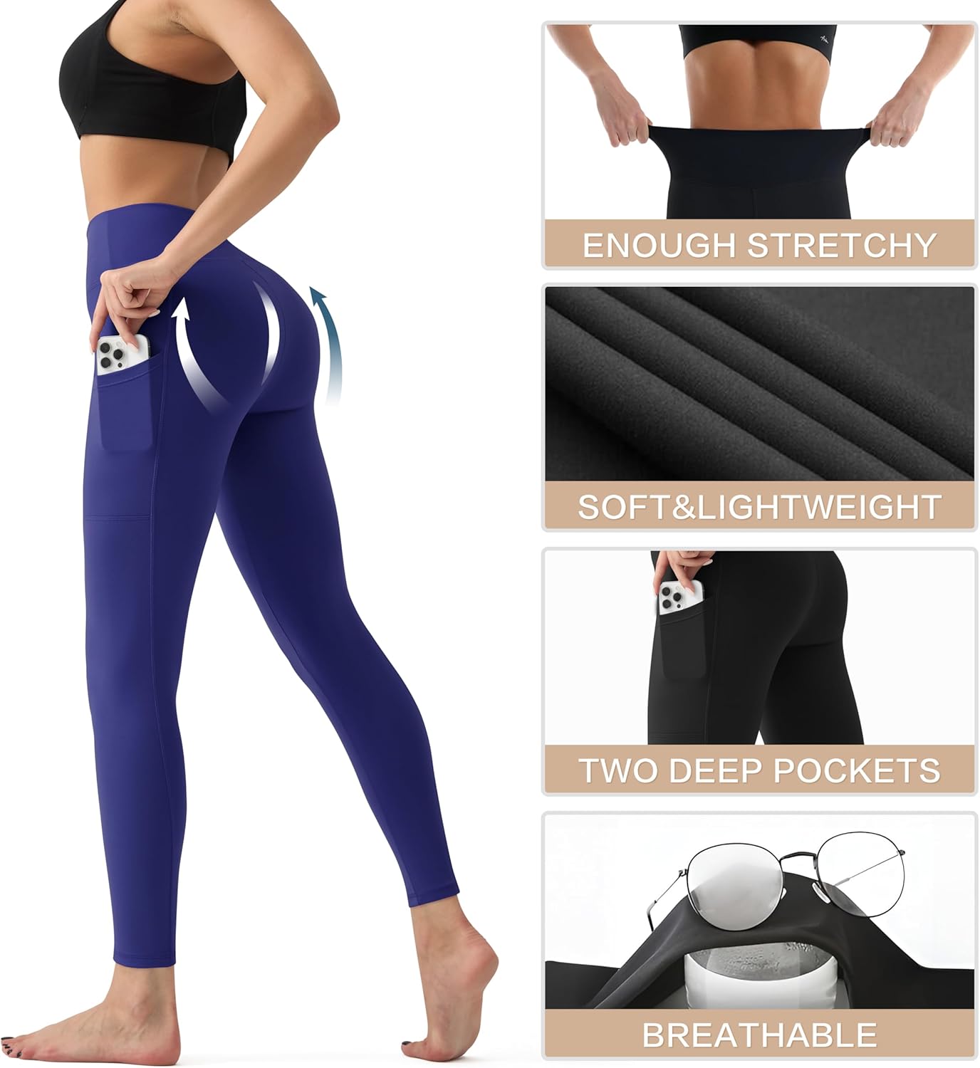 Thumbnail 3 de YUDSUD High Waisted Leggings for Women — Tummy Control Full-Length Yoga Pants