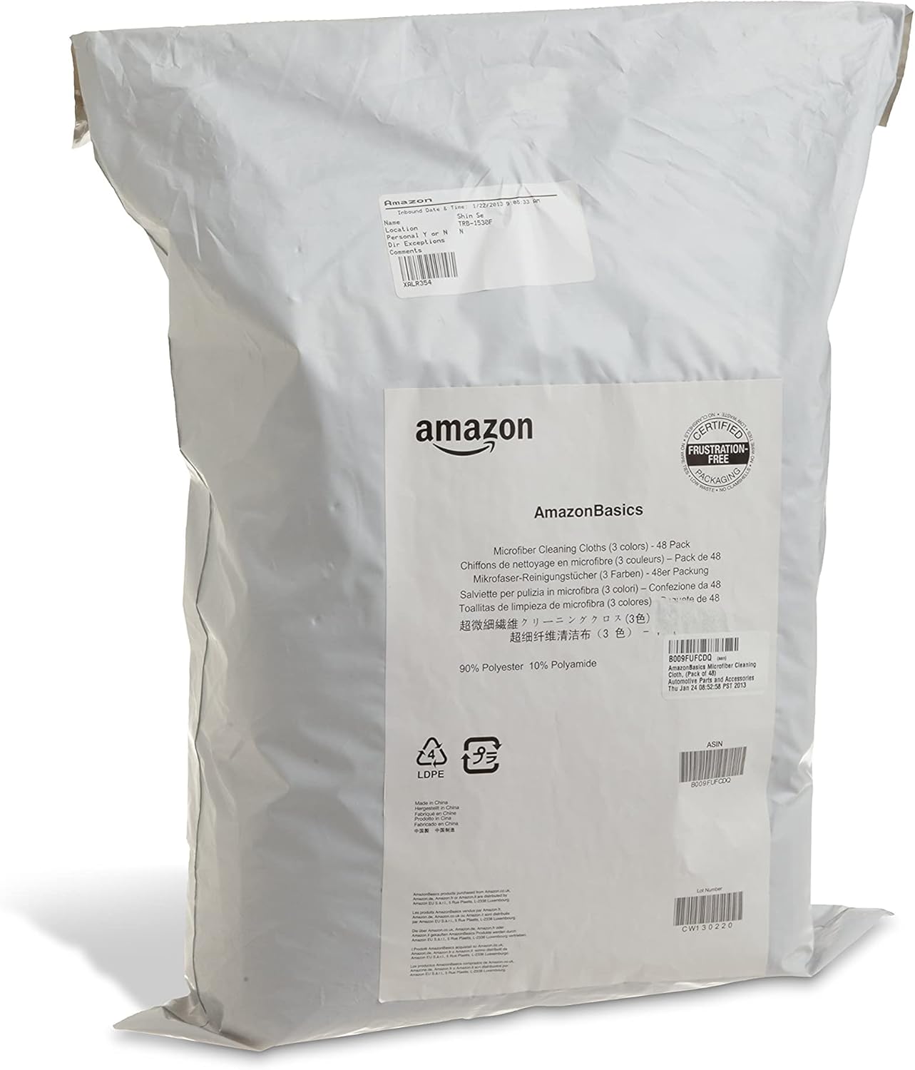 Thumbnail 5 de Amazon Basics Chiffon de nettoyage en microfibre – Lot 48, 30,5 x 40,6 cm (Bleu/Blanc/Jaune)