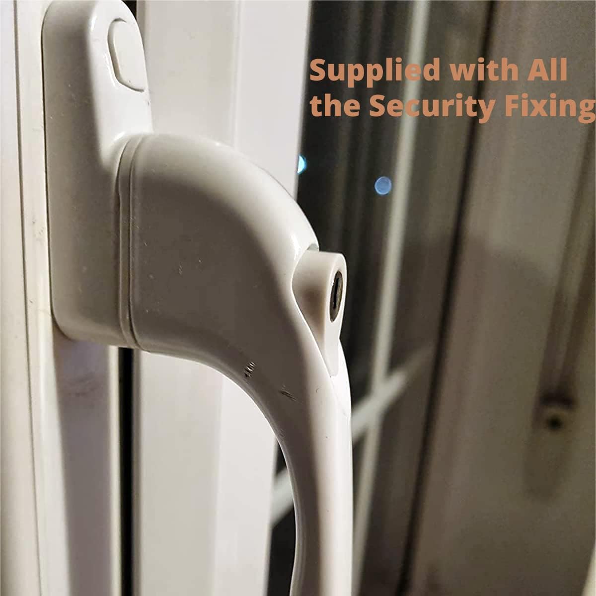 Thumbnail 2 de Kamtop 4-pack lockable inline window handles with key (aluminium) for UPVC, 43mm spindle, white