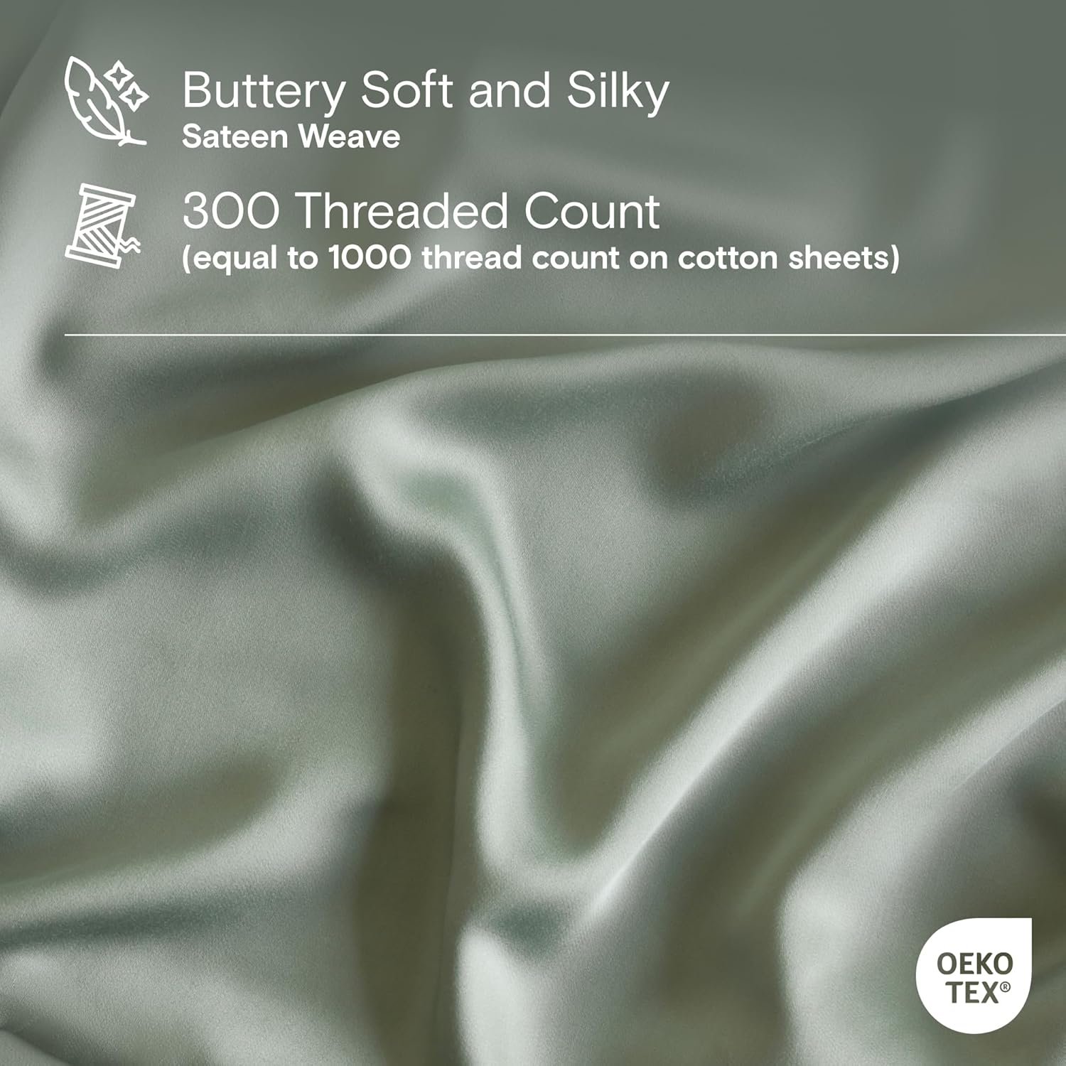 Thumbnail 2 de DOZ Sheet Set (Queen, Sage) — 100% Viscose Derived from Bamboo Organic Cooling Sheets, 4-Piece