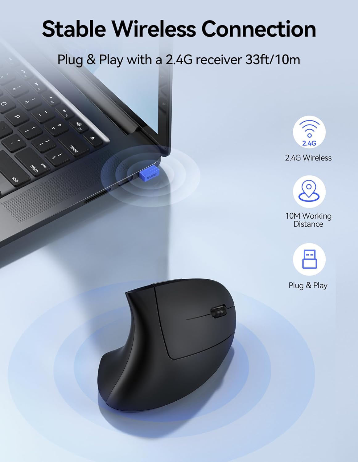 Detalle 2 de TECKNET Ergonomic Vertical Mouse 4800 DPI