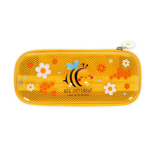 Detalle de Legami Astuccio Wonderwow Bee: 2 scomparti con tasca rete e chiusura a zip, misura 23x11x5 cm