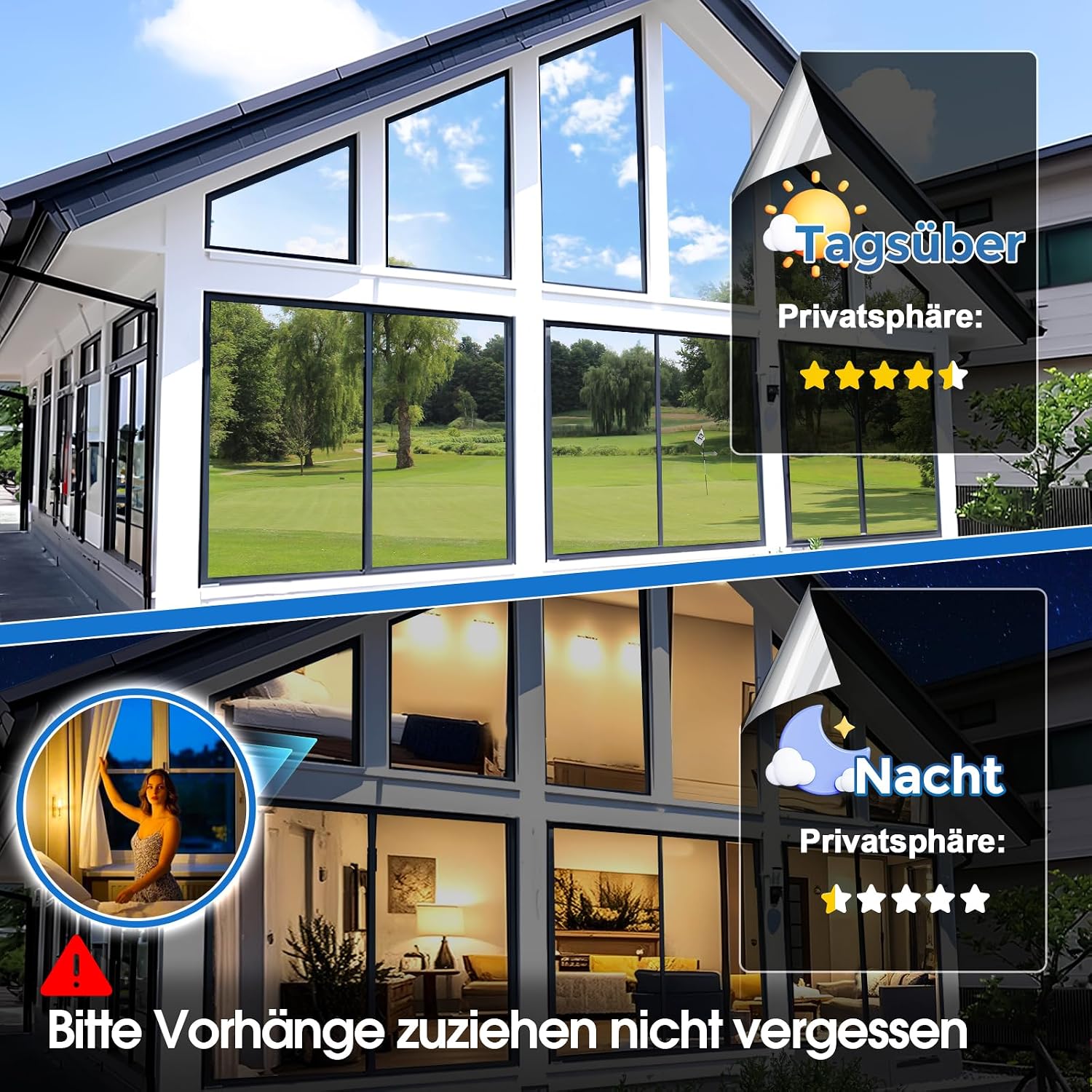 Thumbnail 2 de Lifetree Spiegelfolie Fensterfolie – Sichtschutz, Hitze- und UV-Schutz 90 x 200 cm