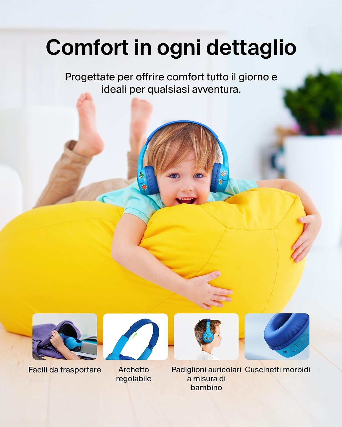 Thumbnail 6 de Belkin SoundForm Mini cuffie wireless per bambini 30 h