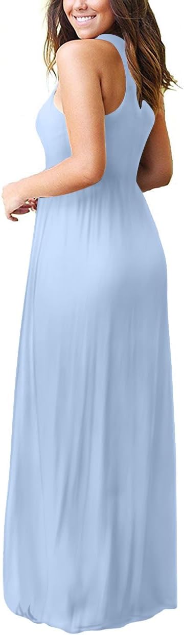 Thumbnail 2 de PCEAIIH women’s casual sleeveless/long sleeve maxi dress with pockets (elastic waist)