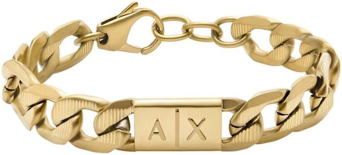 Thumbnail 5 de Armani Exchange bracelet homme en acier inoxydable doré à fermoir mousqueton