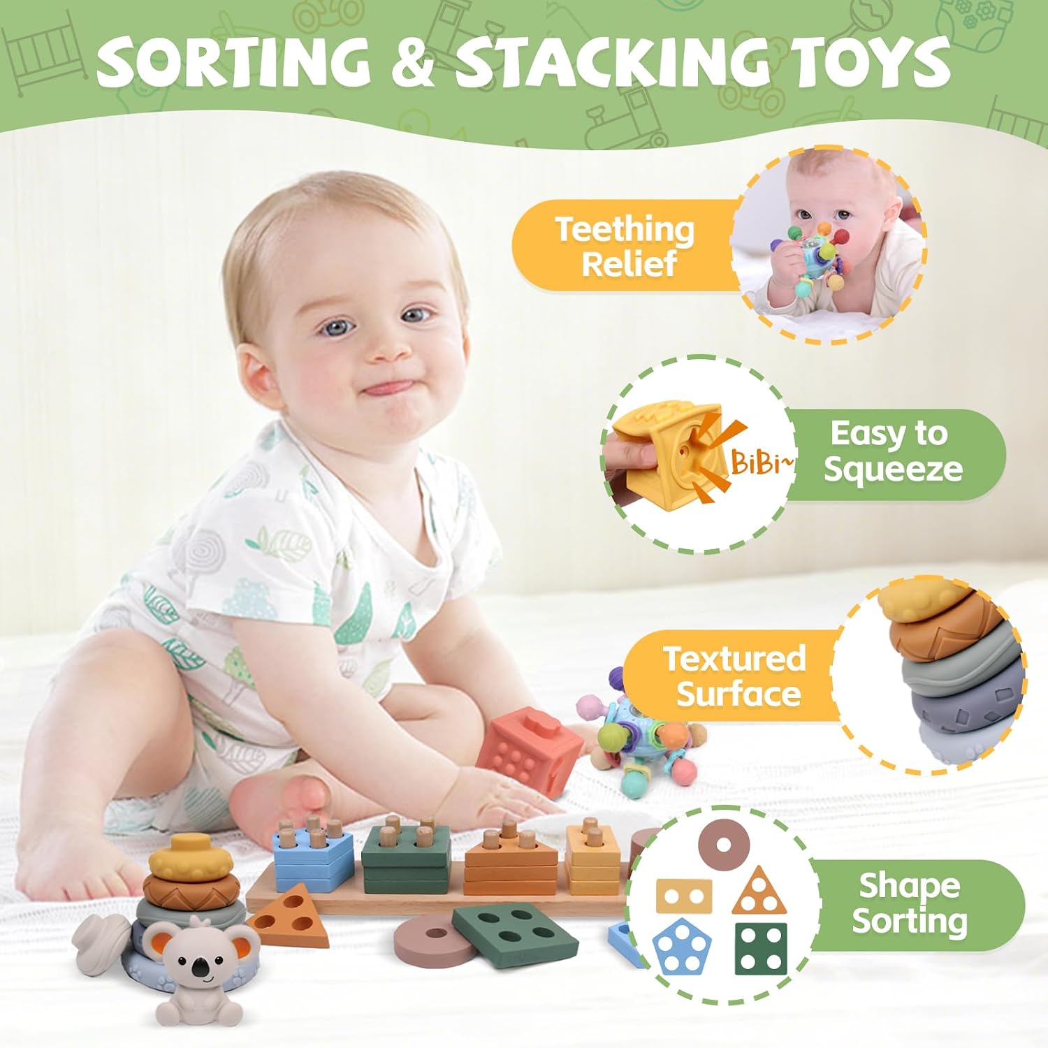 Detalle 2 de YHHYTOY 6-in-1 Montessori Baby Toys 6-12 Months
