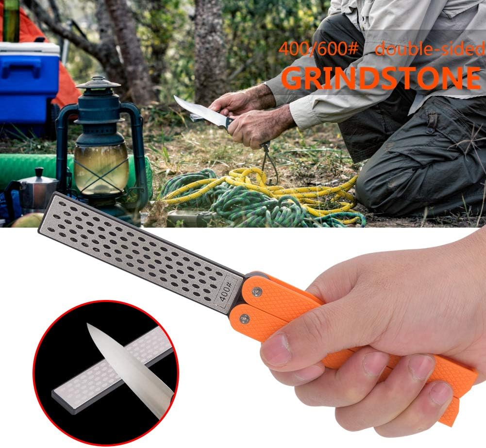 Detalle 2 de TOPINCN Double-Sided Foldable Pocket Sharpener for Knives and Garden Tools