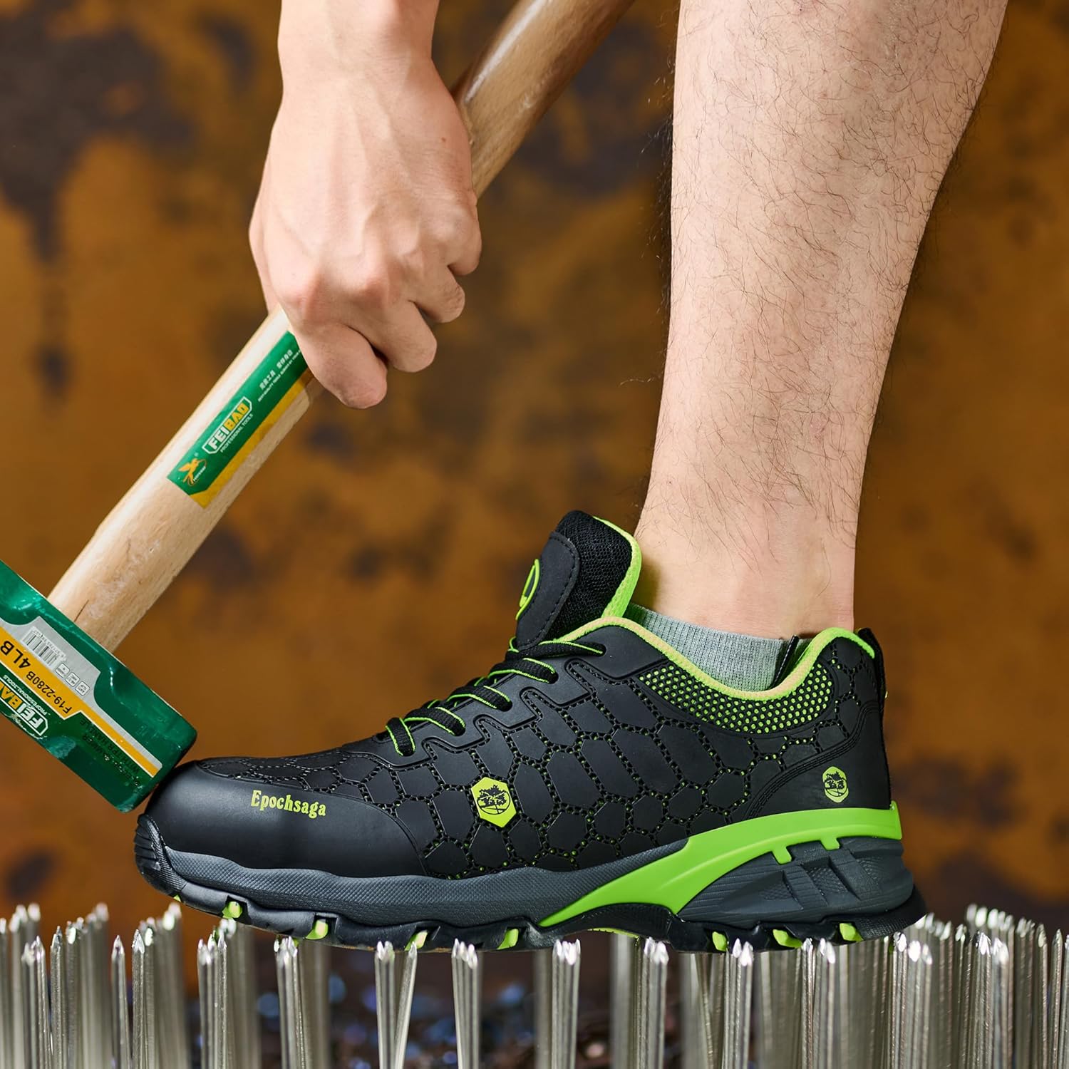 Thumbnail 1 de Epochsaga Scarpe antinfortunistiche da uomo con puntale in acciaio e suola antiscivolo per edilizia e industria