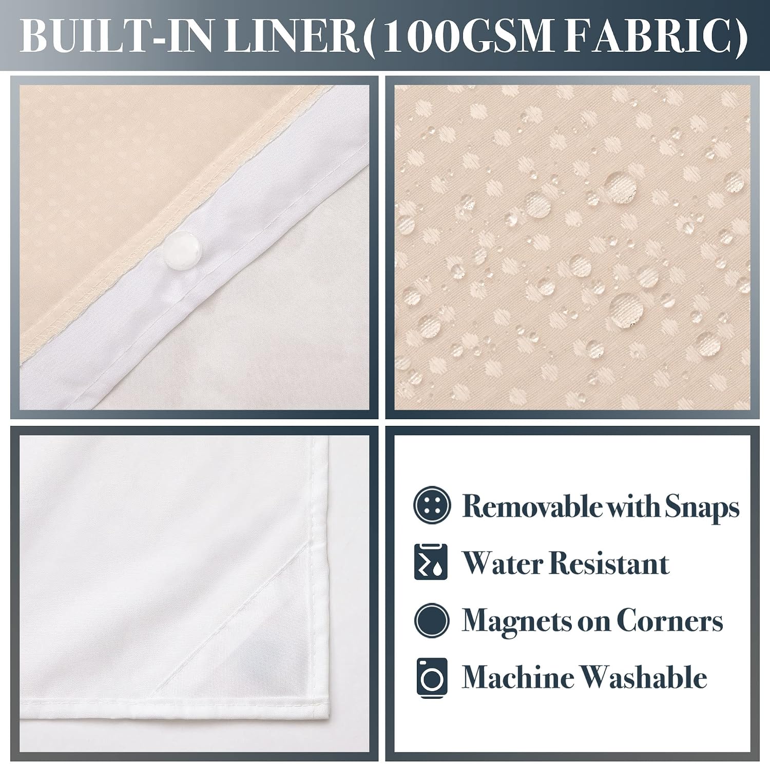 Detalle de N&Y HOME Waffle Weave Shower Curtain 71x72
