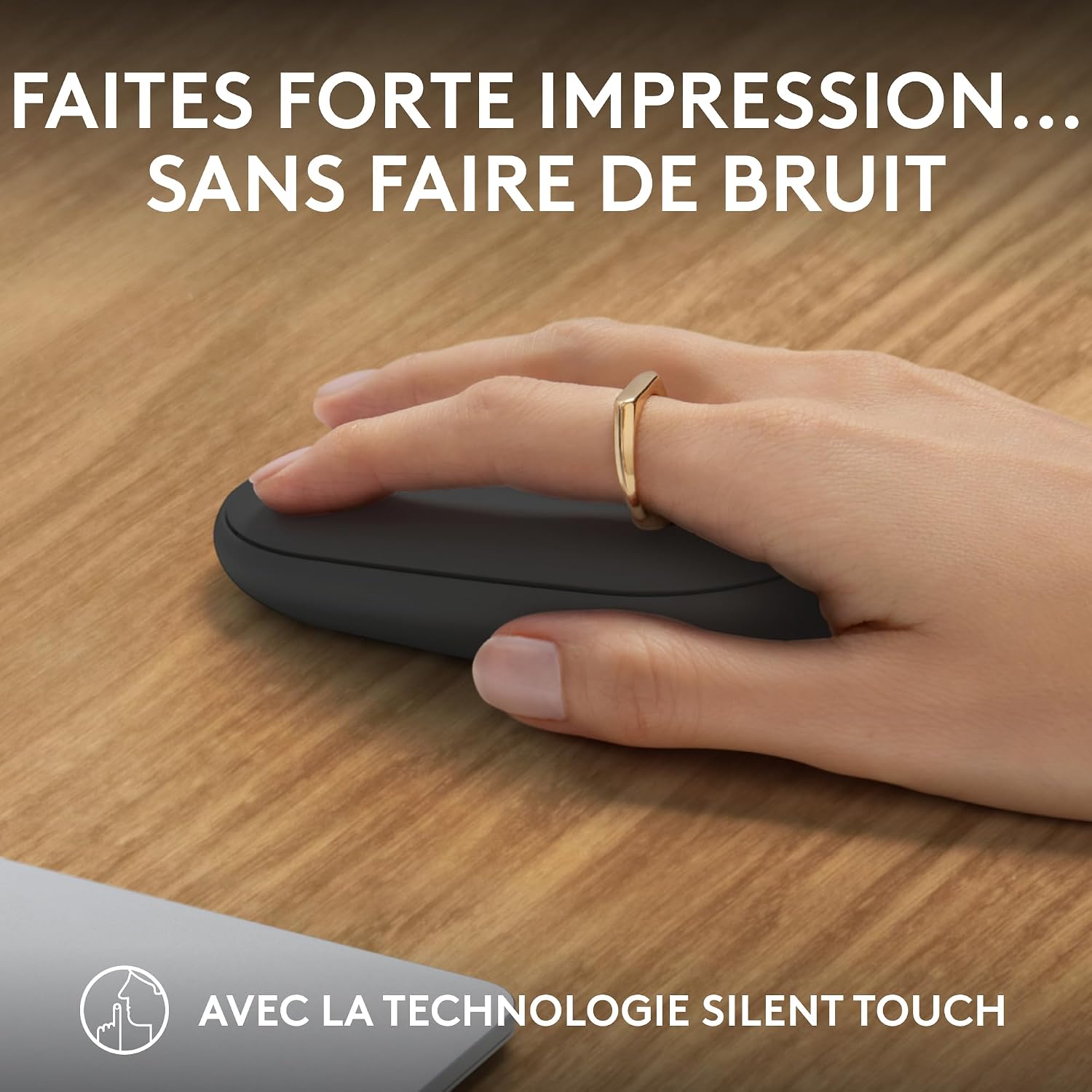 Detalle 2 de Logitech Pebble Mouse 2 M350s Fine – Souris Bluetooth fine et légère en Graphite