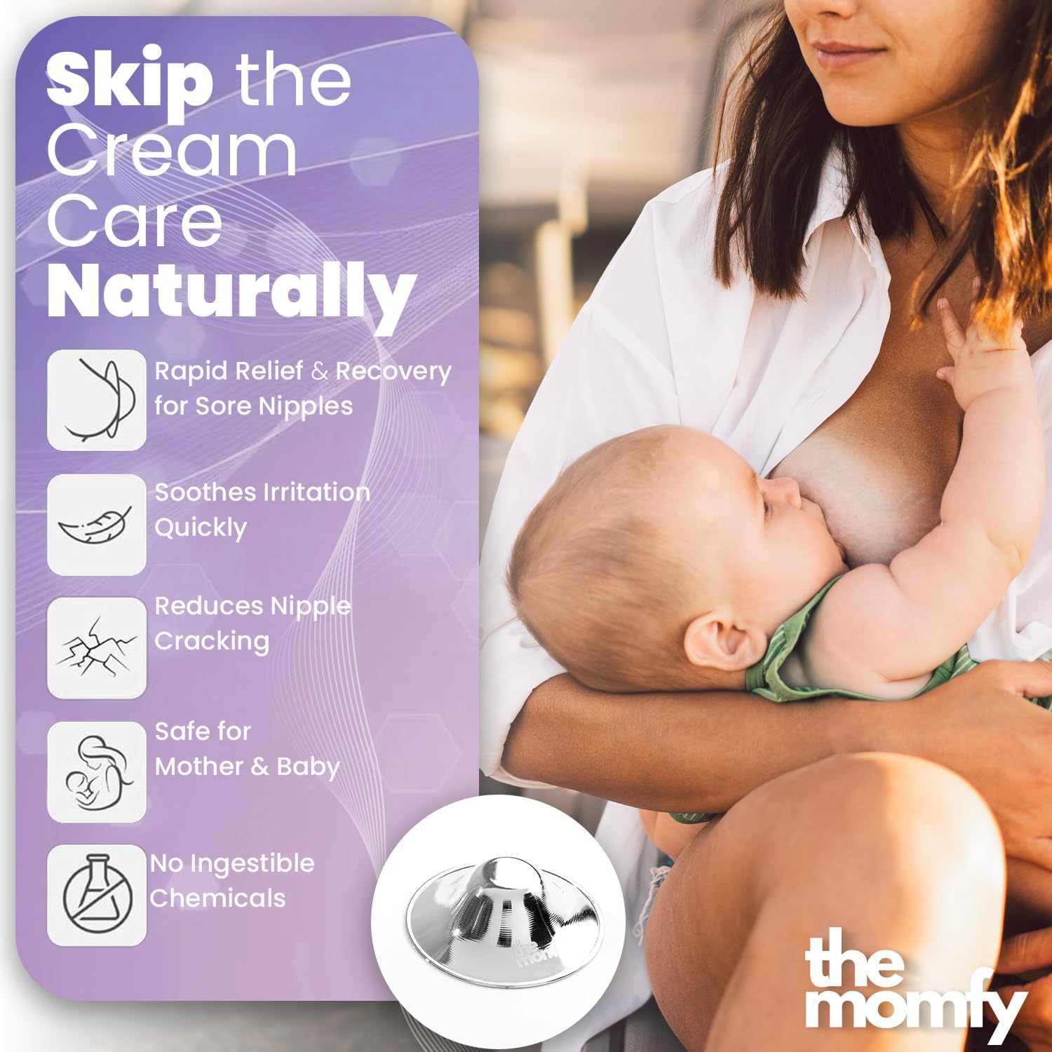 Thumbnail 6 de MOMFY Silver Nursing Cups 1 pair — nipple shields 🩺