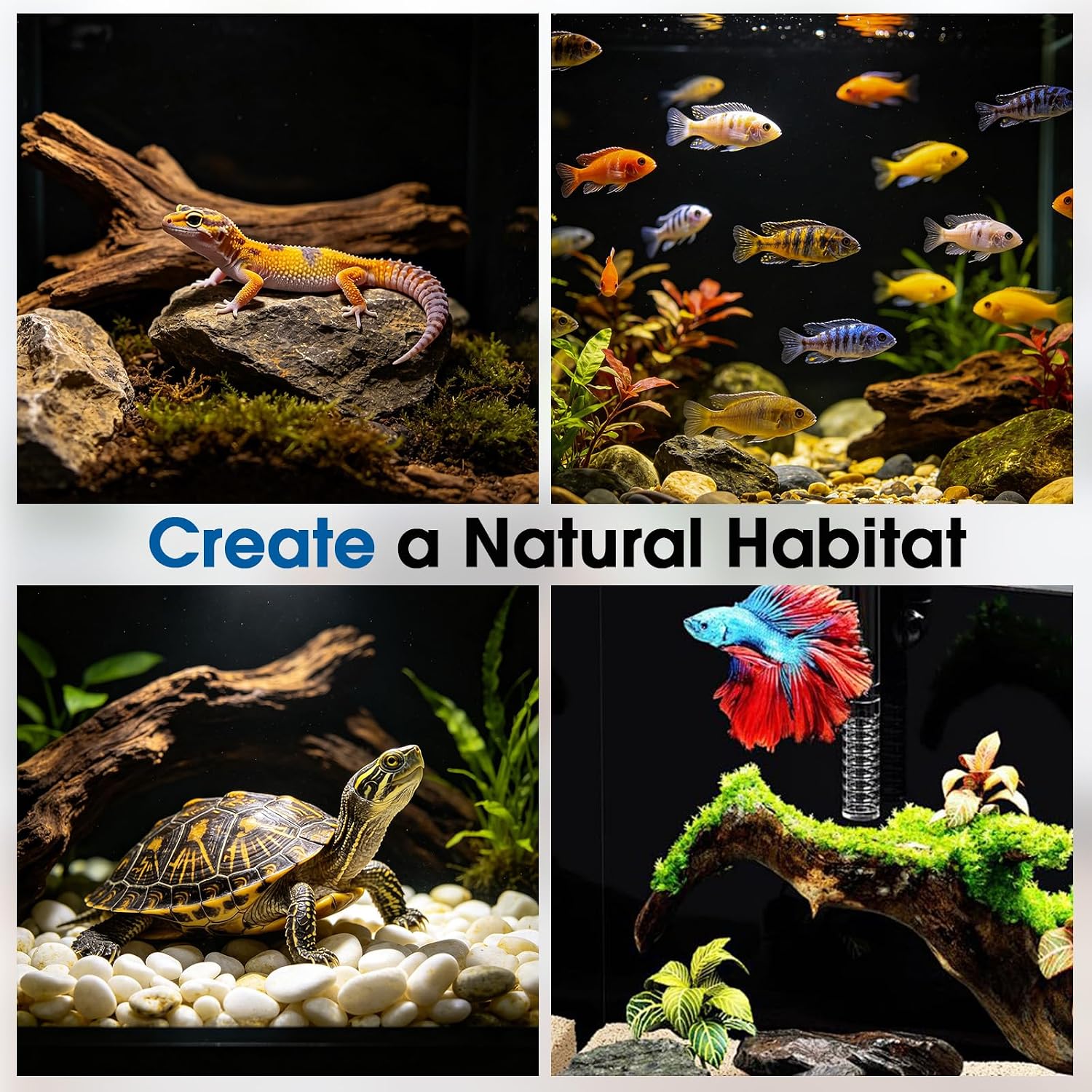 Thumbnail 6 de Lifetree Black Aquarium Background: Static Cling Backdrop with Full Installation Kit (75 × 200cm)