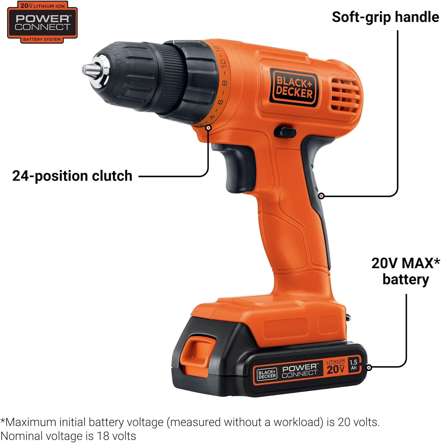 Detalle 2 de BLACK+DECKER LD120VA 20V MAX* Cordless Drill/Driver, 30-Piece Set