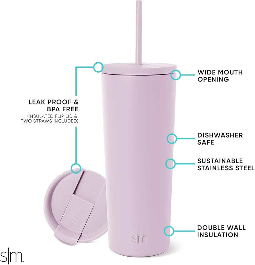 Detalle 2 de Simple Modern Classic Vaso Térmico Lavanda 🌿 710ml