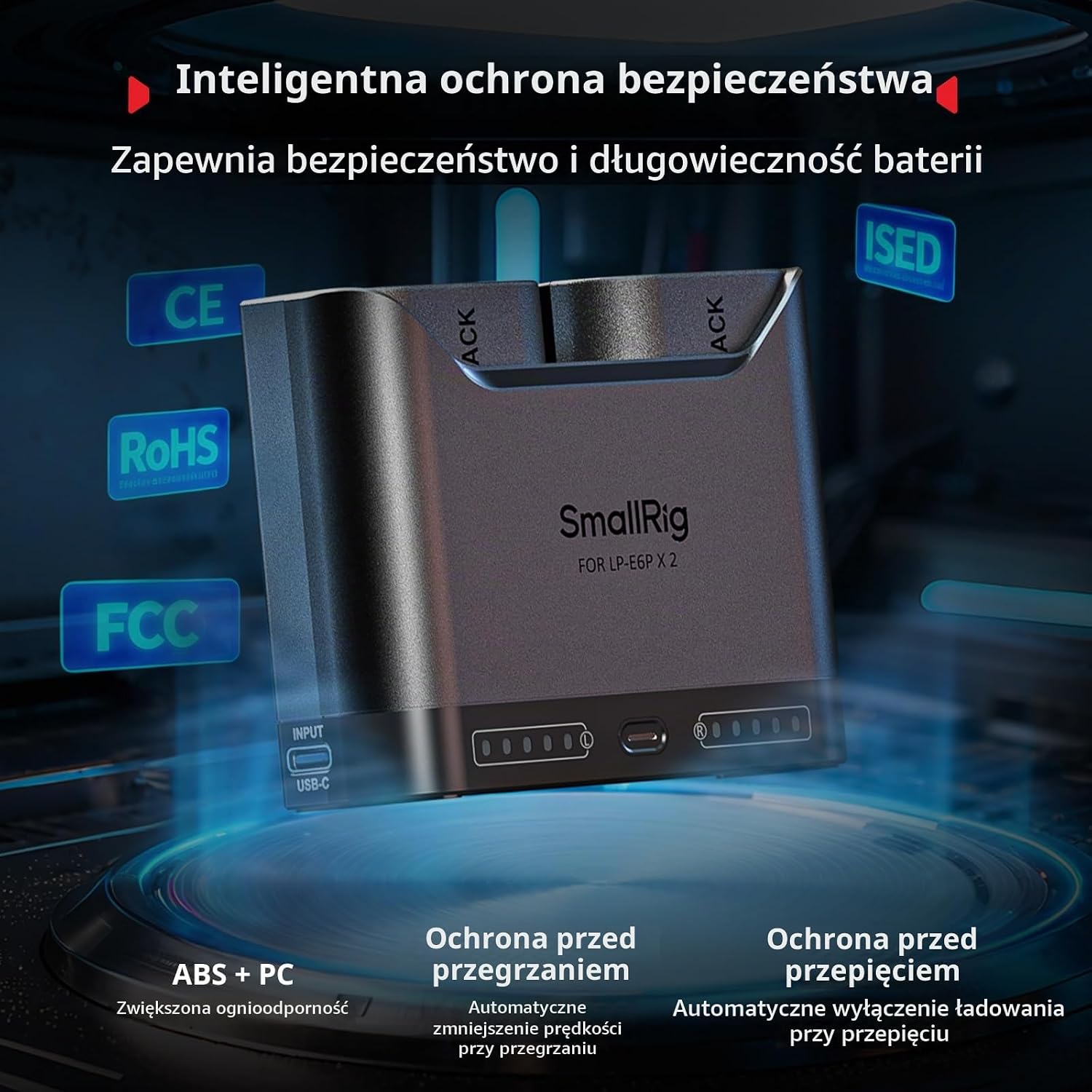 Thumbnail 6 de SMALLRIG 5490 – ładowarka do akumulatorów Canon LP-E6P z USB-C i dwoma gniazdami