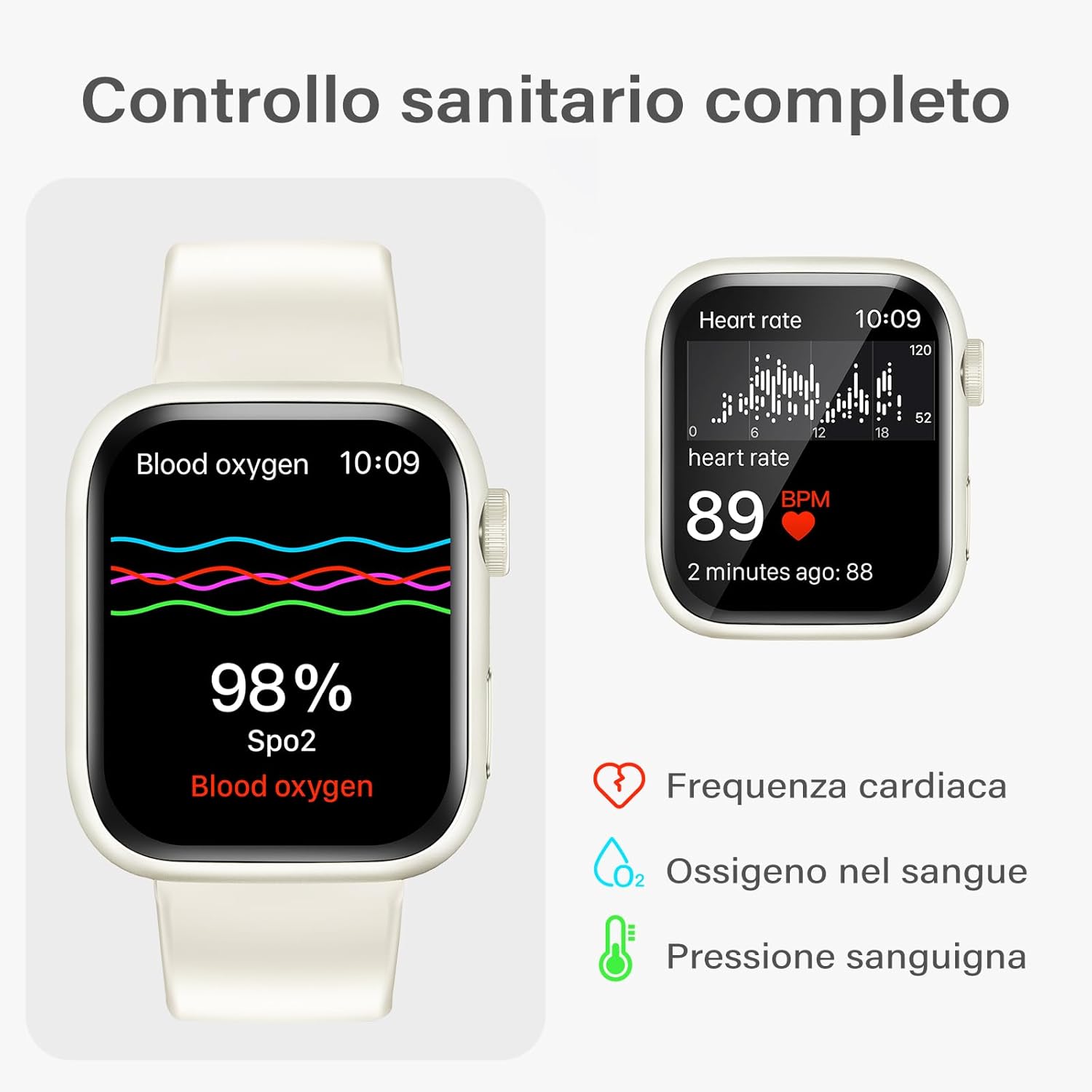 Detalle 2 de zaisia Smartwatch Uomo Donna 1,85'' – Chiamate, Salute e Sport, IP68