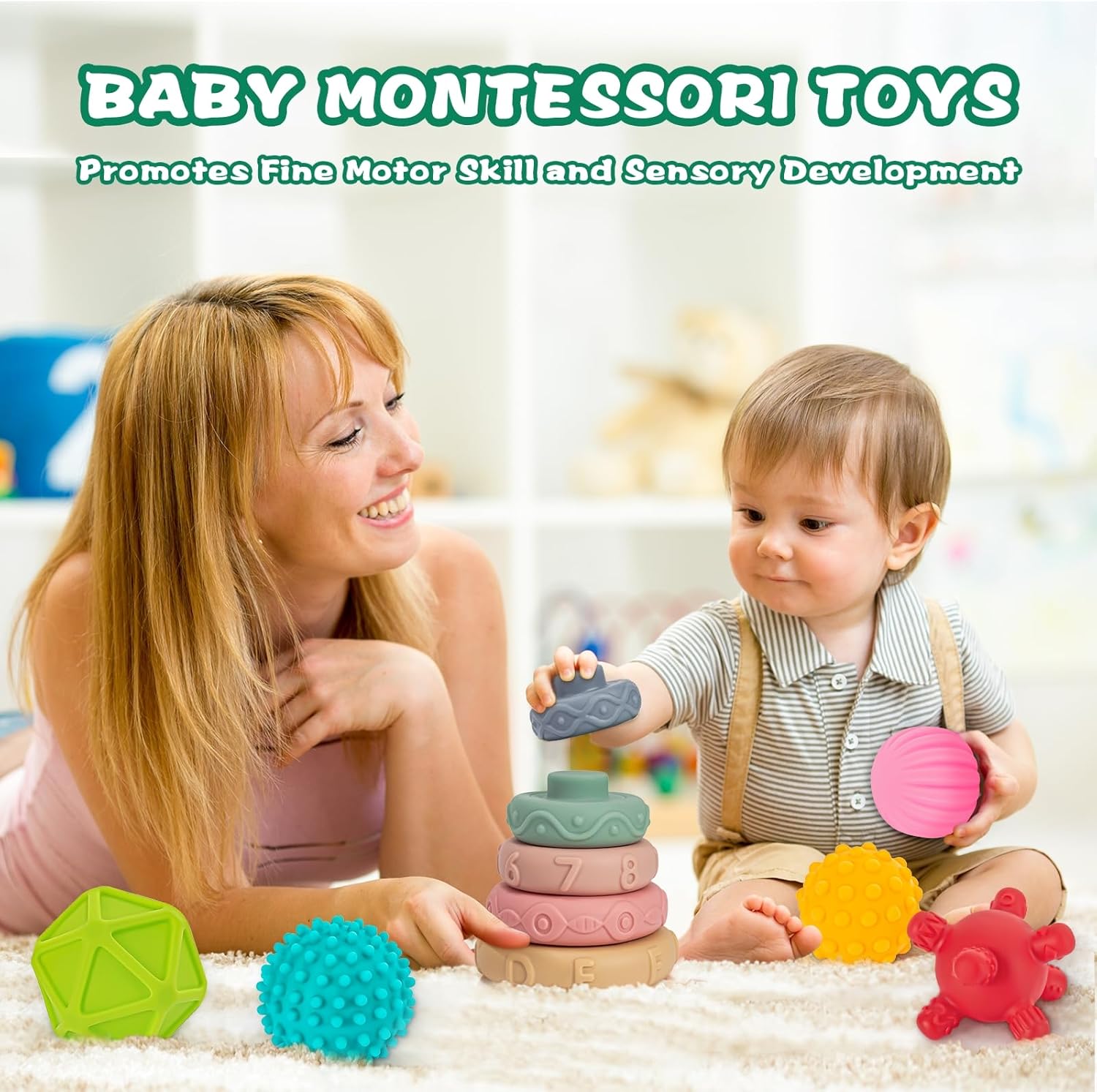 Thumbnail 4 de SpringFlower 3-in-1 Montessori Baby Toys Set (22 PCS) for Ages 0–18 Months