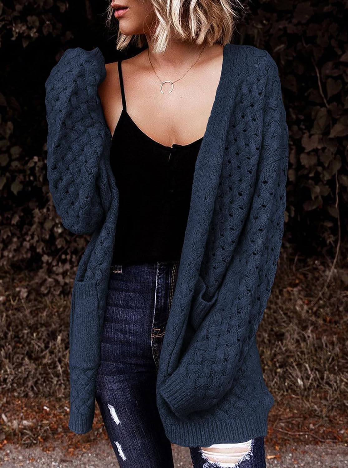 Detalle de Dokotoo Women's Cardigan Sweater, Cable Knit