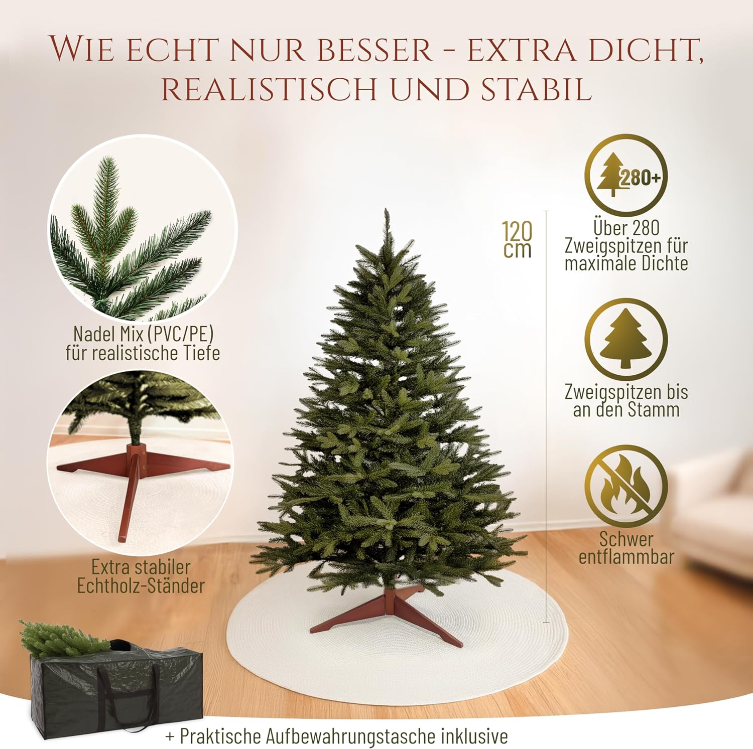 Thumbnail 2 de PURE LIVING Premium Weihnachtsbaum 120 cm 🎄