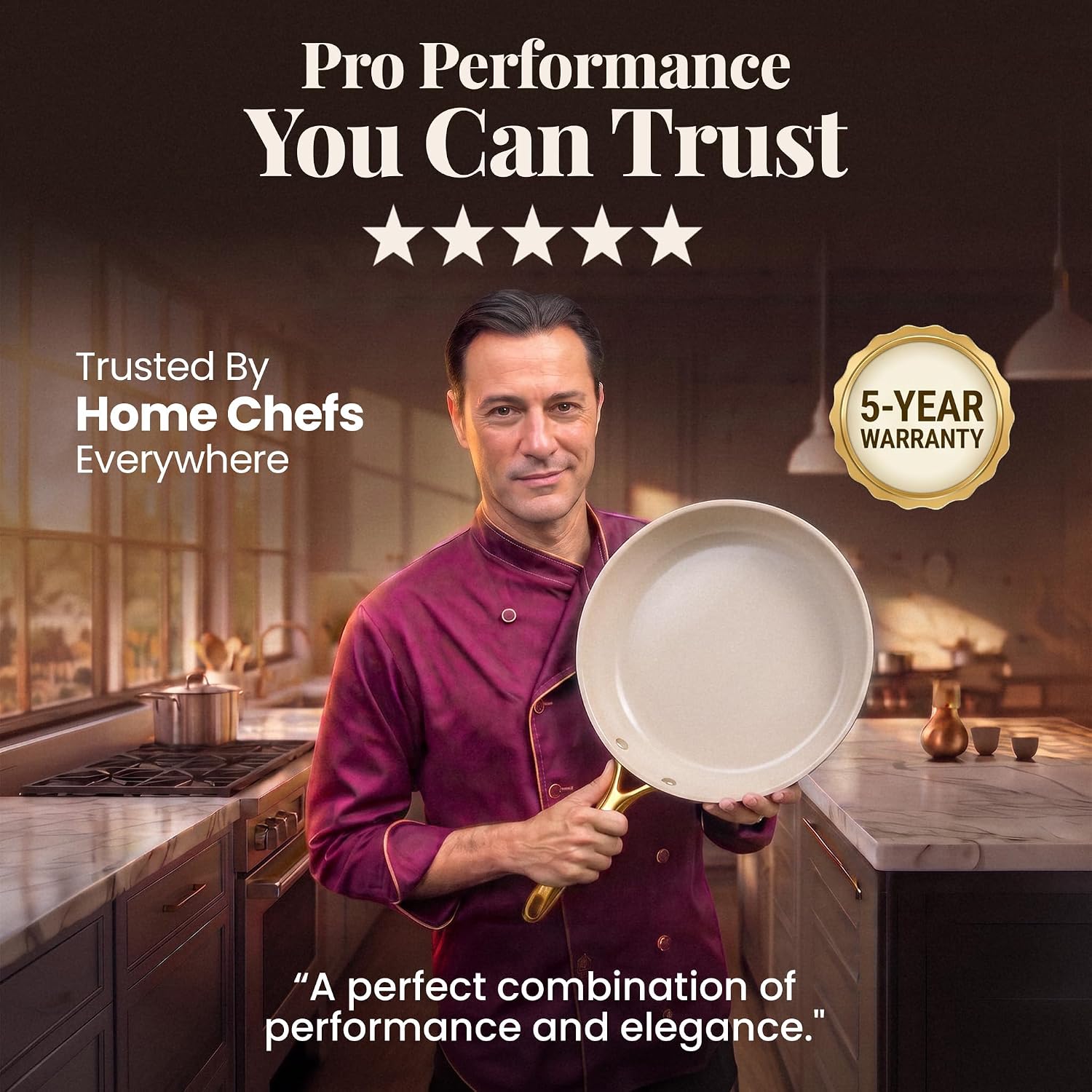 Detalle 1 de Gotham Steel titanium ceramic frying pan set