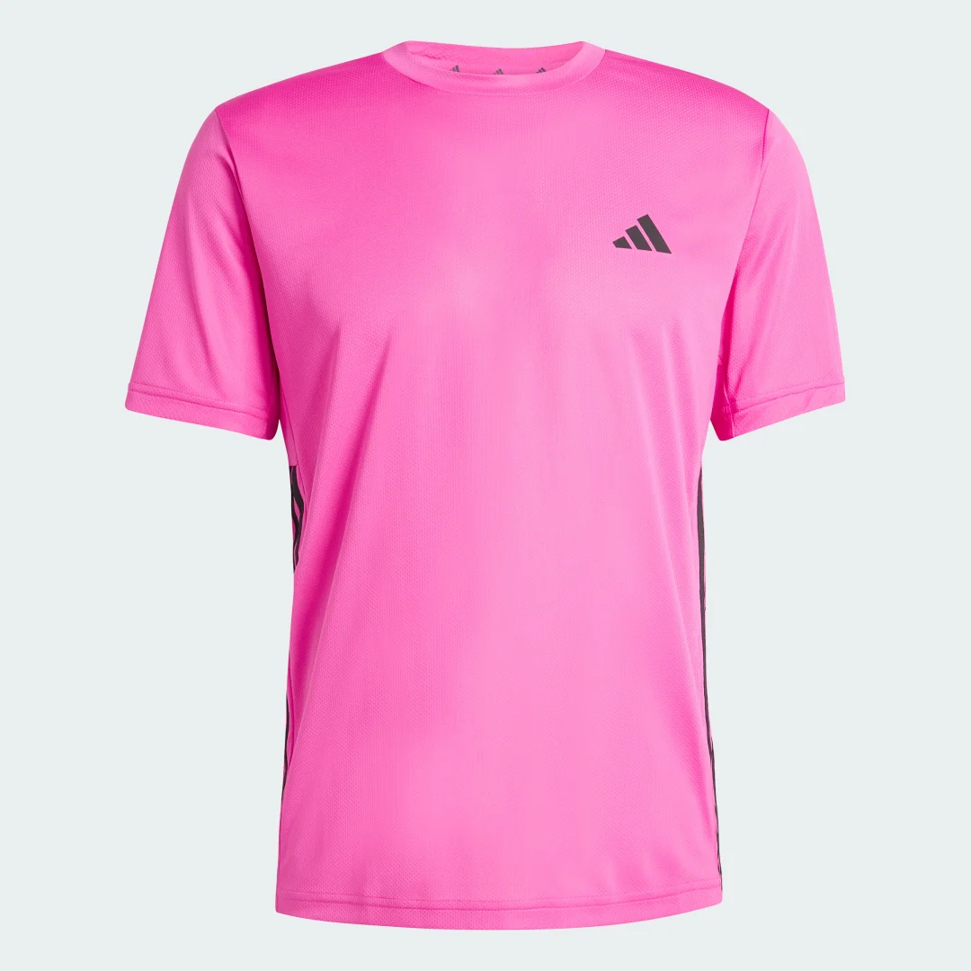 Detalle 2 de WORKOUT ESSENTIALS BASE 3-STRIPES T-SHIRT de Adidas — camiseta de entrenamiento en rosa
