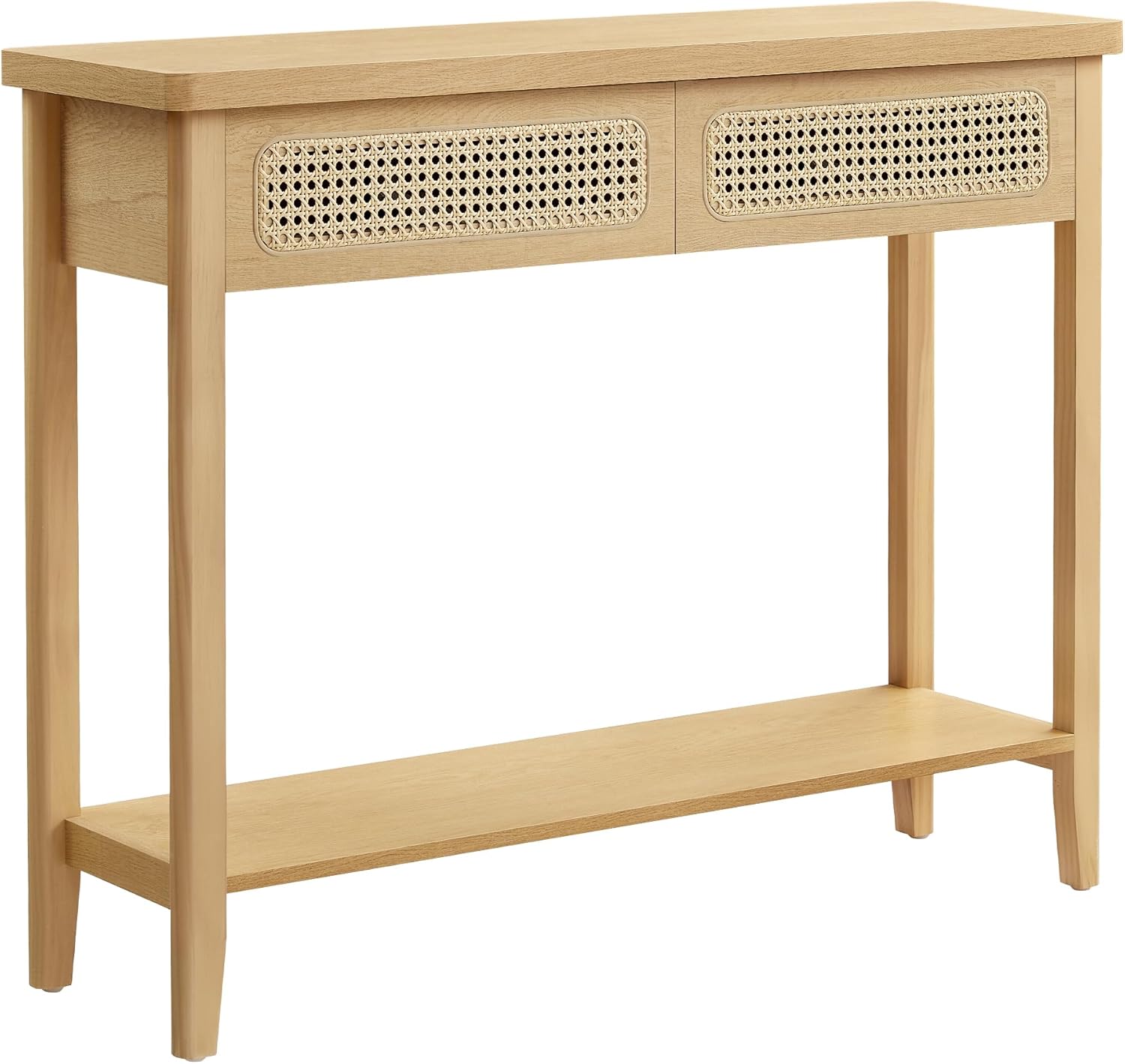 VASAGLE Consolle Ingresso LNT016Y57 – Tavolo Consolle Boho Beige Rovere con 2 Cassetti