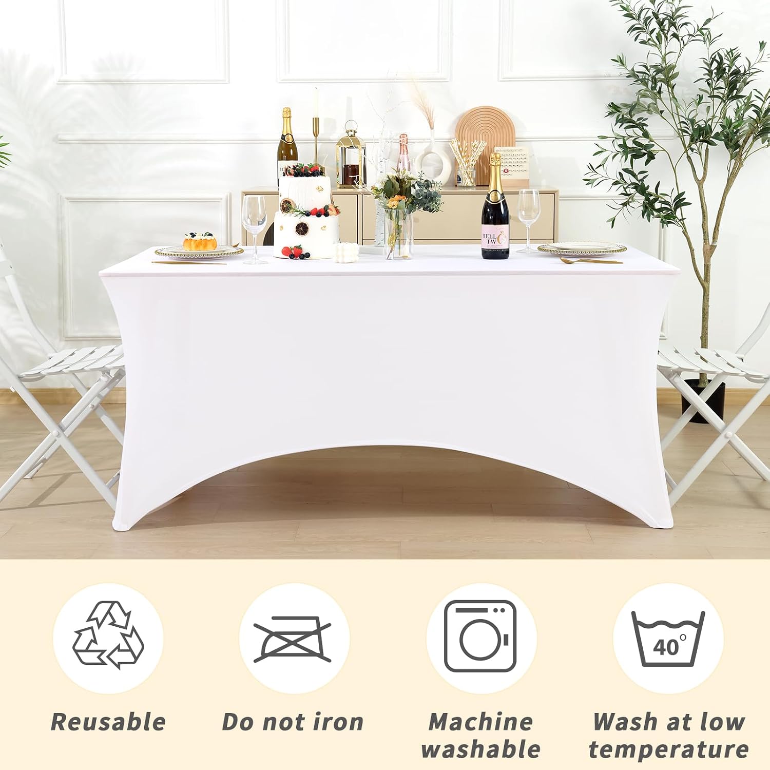 Thumbnail 4 de Fixwal 10 Pack 6FT Spandex Table Cover