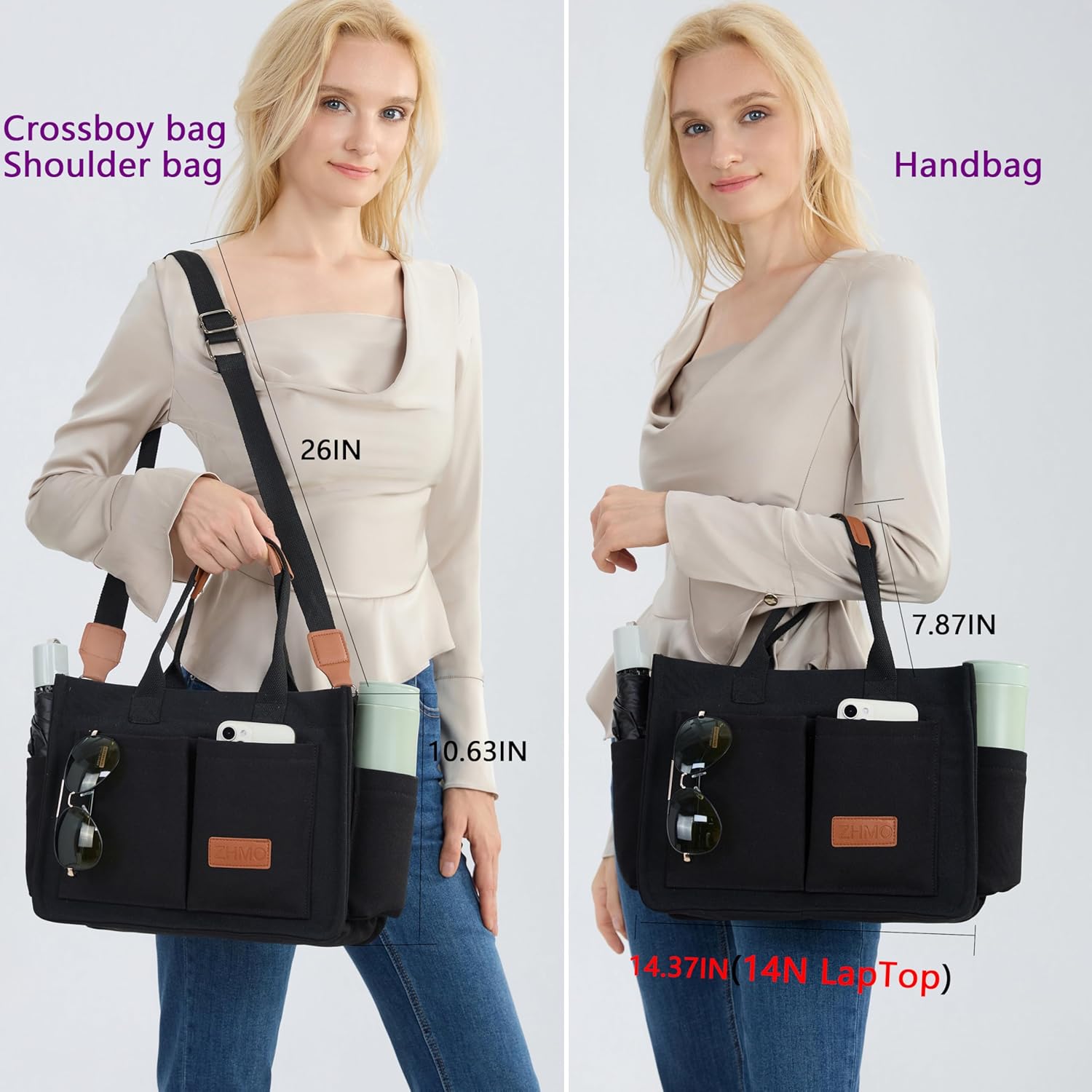 Thumbnail 1 de ZHMO Canvas Tote Bag 14-inch