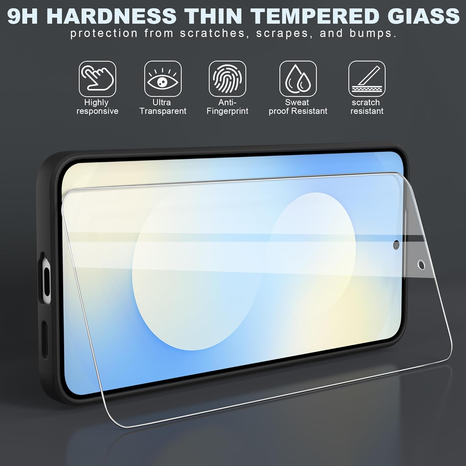 Thumbnail 2 de THIYUFUNS Hülle für Samsung Galaxy S25 FE 5G – Stoßfestes TPU Case mit 2 Schutzfolien, Schwarz